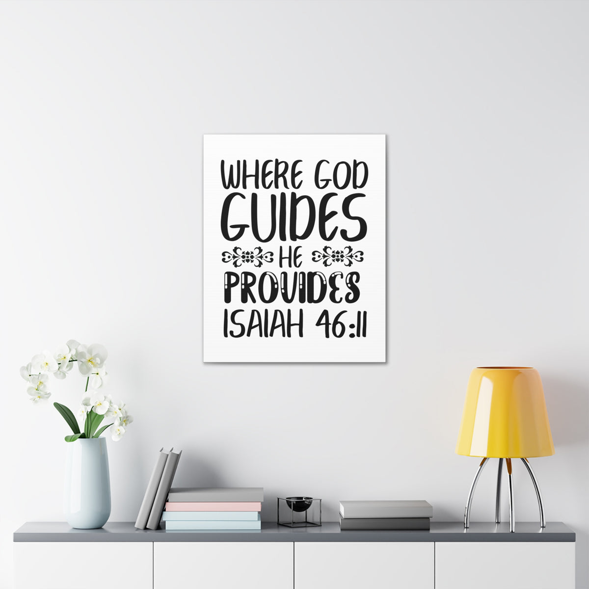 Scripture Walls Isaiah 46:11 Where God Guides Bible Verse Canvas Christian Wall Art Ready to Hang Unframed-Express Your Love Gifts