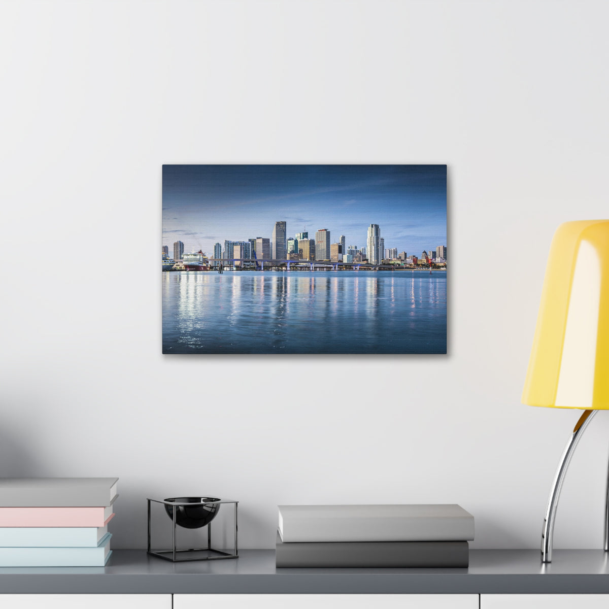 Miami Daytime Skyline Canvas Artwork High-Quality Breathtaking Stunning Cityscape for Home Decor Ready to Hang-Express Your Love Gifts