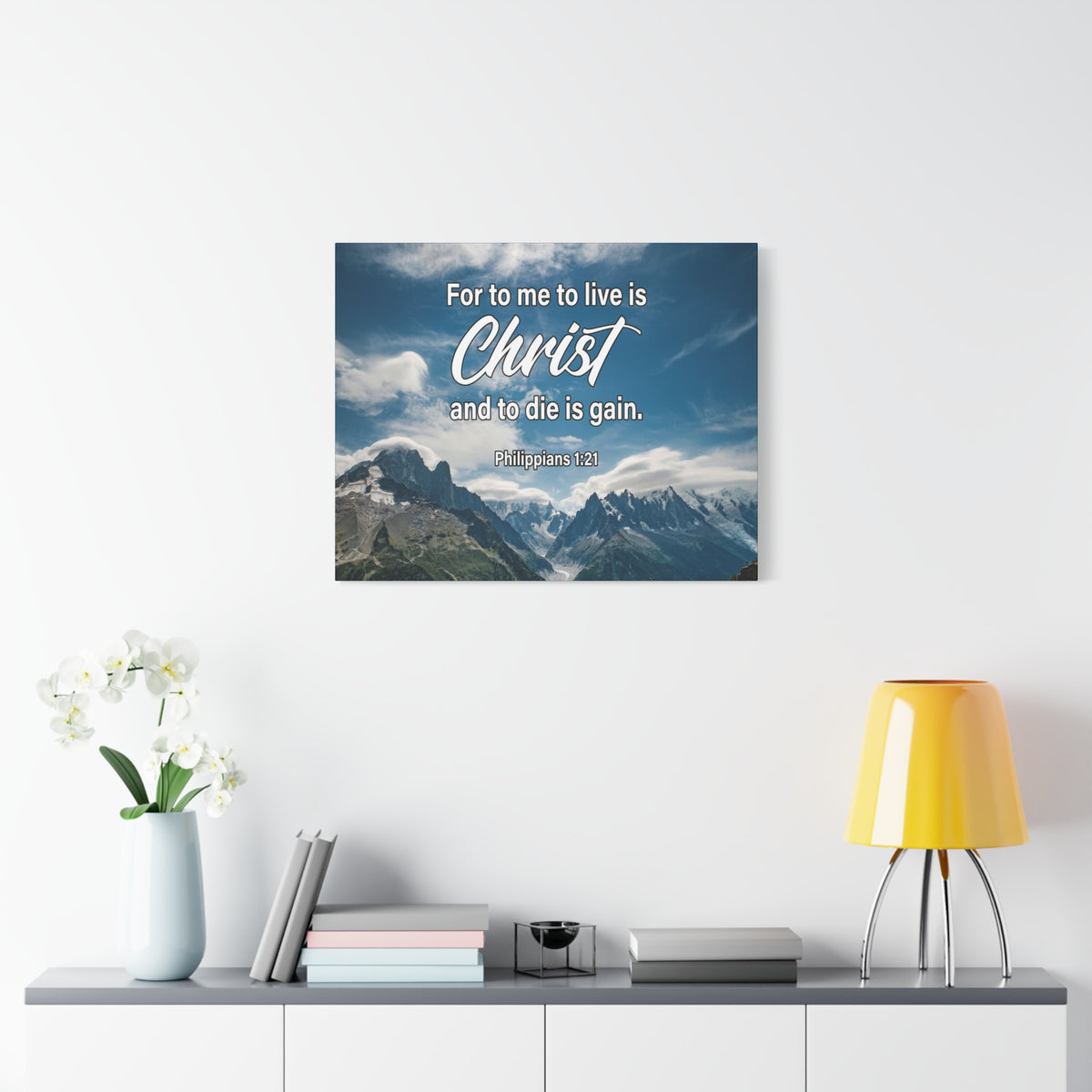 Bible Verse Canvas To Live is Christ Philippians 1:21 Wall Art Christian Home Decor-Express Your Love Gifts