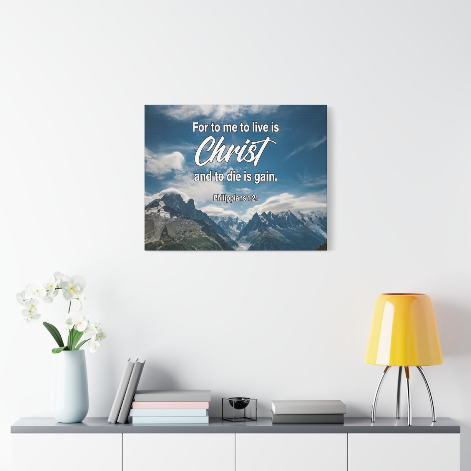 Bible Verse Canvas To Live is Christ Philippians 1:21 Wall Art Christian Home Decor-Express Your Love Gifts