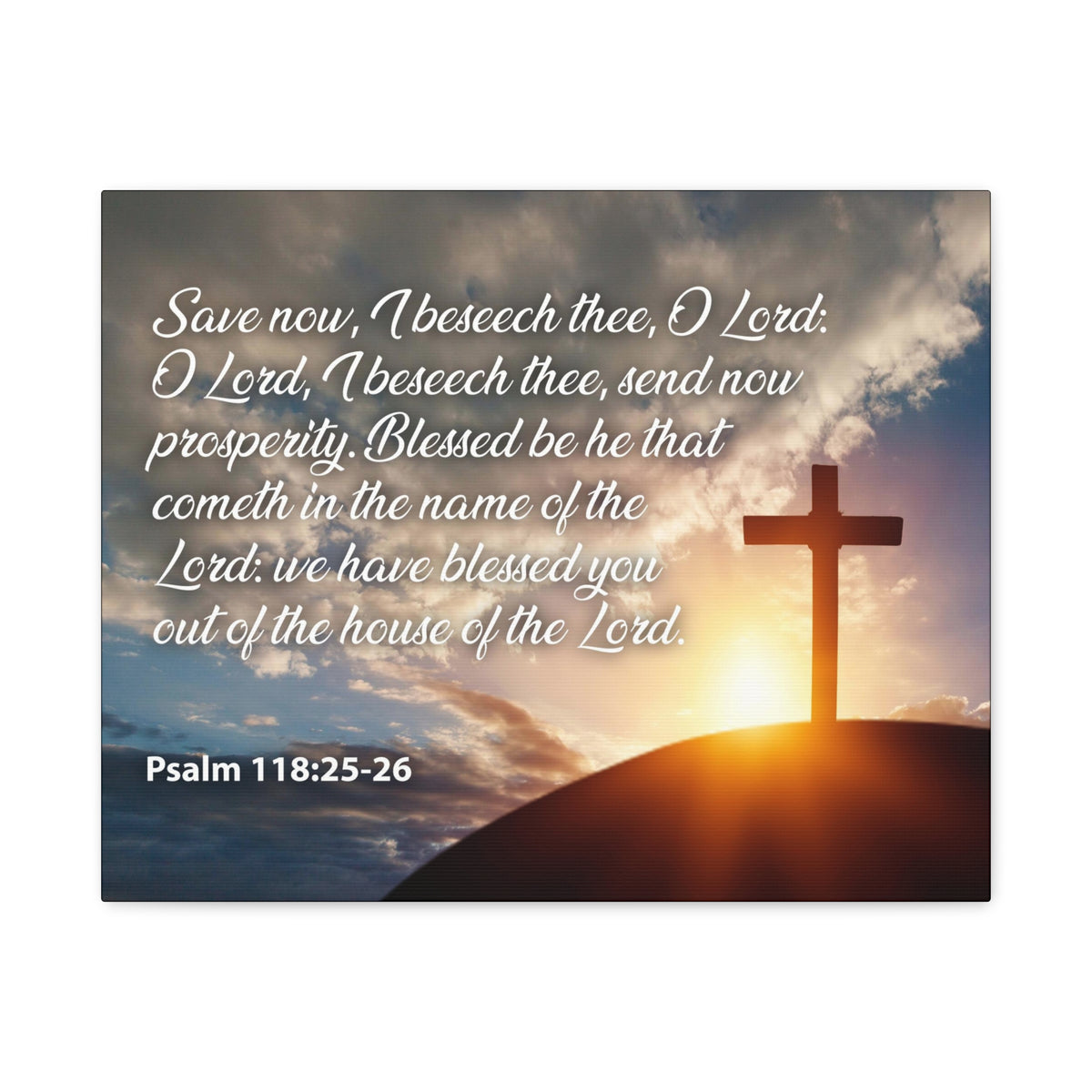 Bible Verse Canvas The House of The Lord Psalm 118:25-26 Christian Home Decor Scripture Art-Express Your Love Gifts