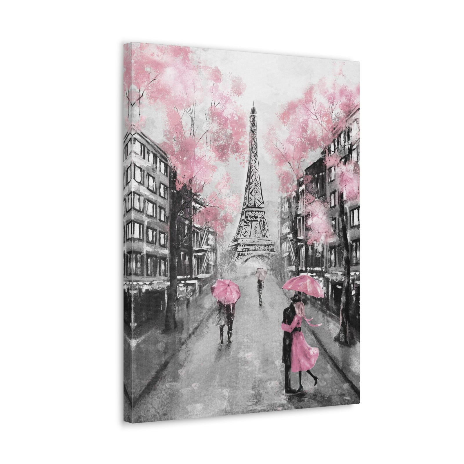 Kiss In Paris Eiffel Tower France Canvas Artwork High-Quality Breathtaking French City for Home Decor Ready to Hang-Express Your Love Gifts