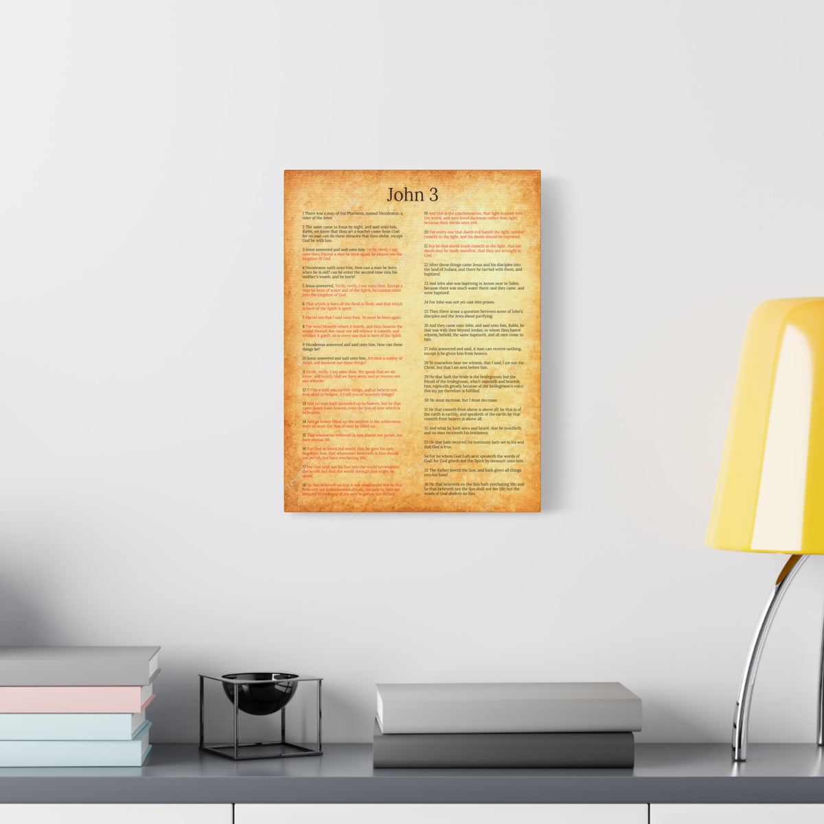 Scripture Walls John 3 Jesus and Nicodemus Gold Christian Wall Art Print Ready to Hang Unframed-Express Your Love Gifts