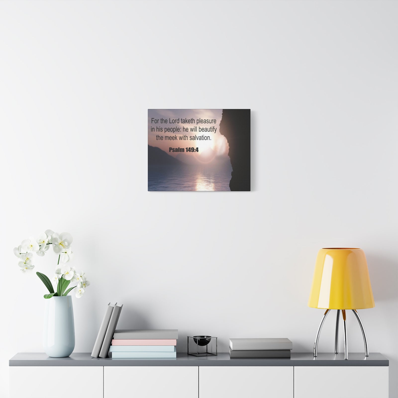 Scripture Canvas Beutify the Meek Psalm 149:4 Christian Wall Art Bible Verse Print Ready to Hang-Express Your Love Gifts