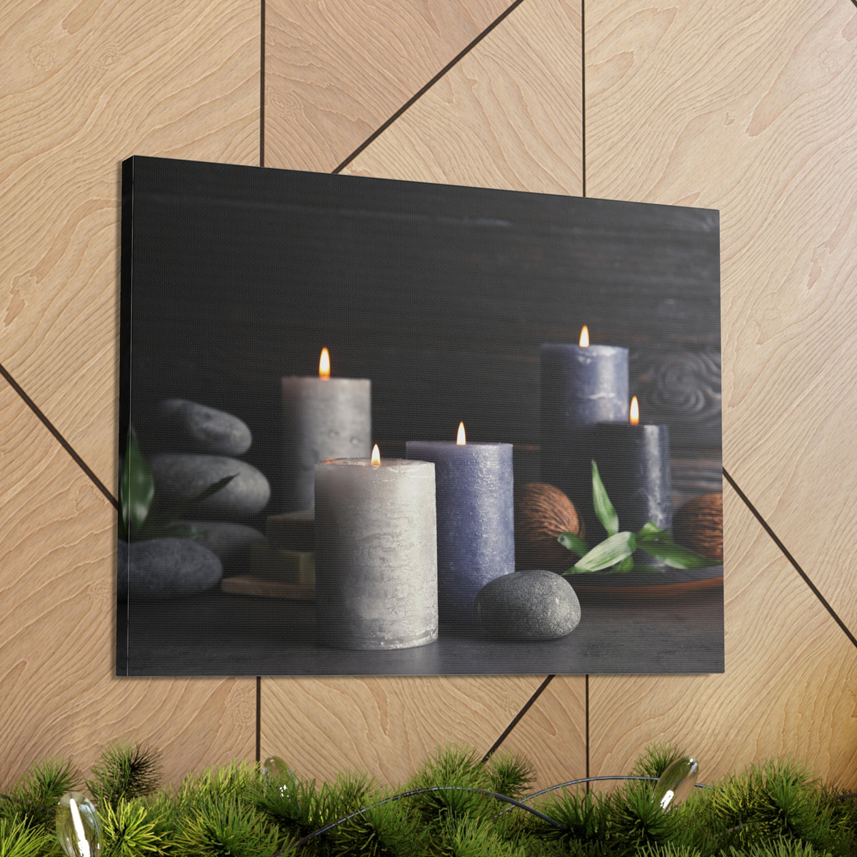 Candles on Table Forest Floral Nature Photography Canvas Wall Art for Home Decor Ready-to-Hang-Express Your Love Gifts