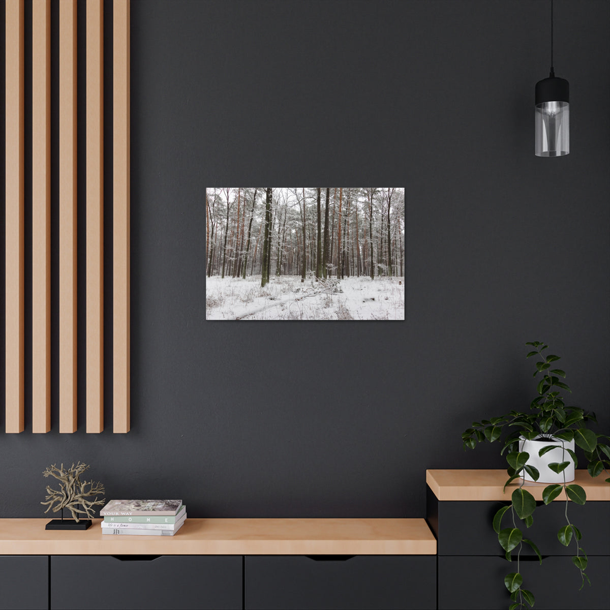 Winter Tree Covered In Snow Forest Nature Wilderness Photography Canvas Wall Art for Home Decor Ready-to-Hang-Express Your Love Gifts