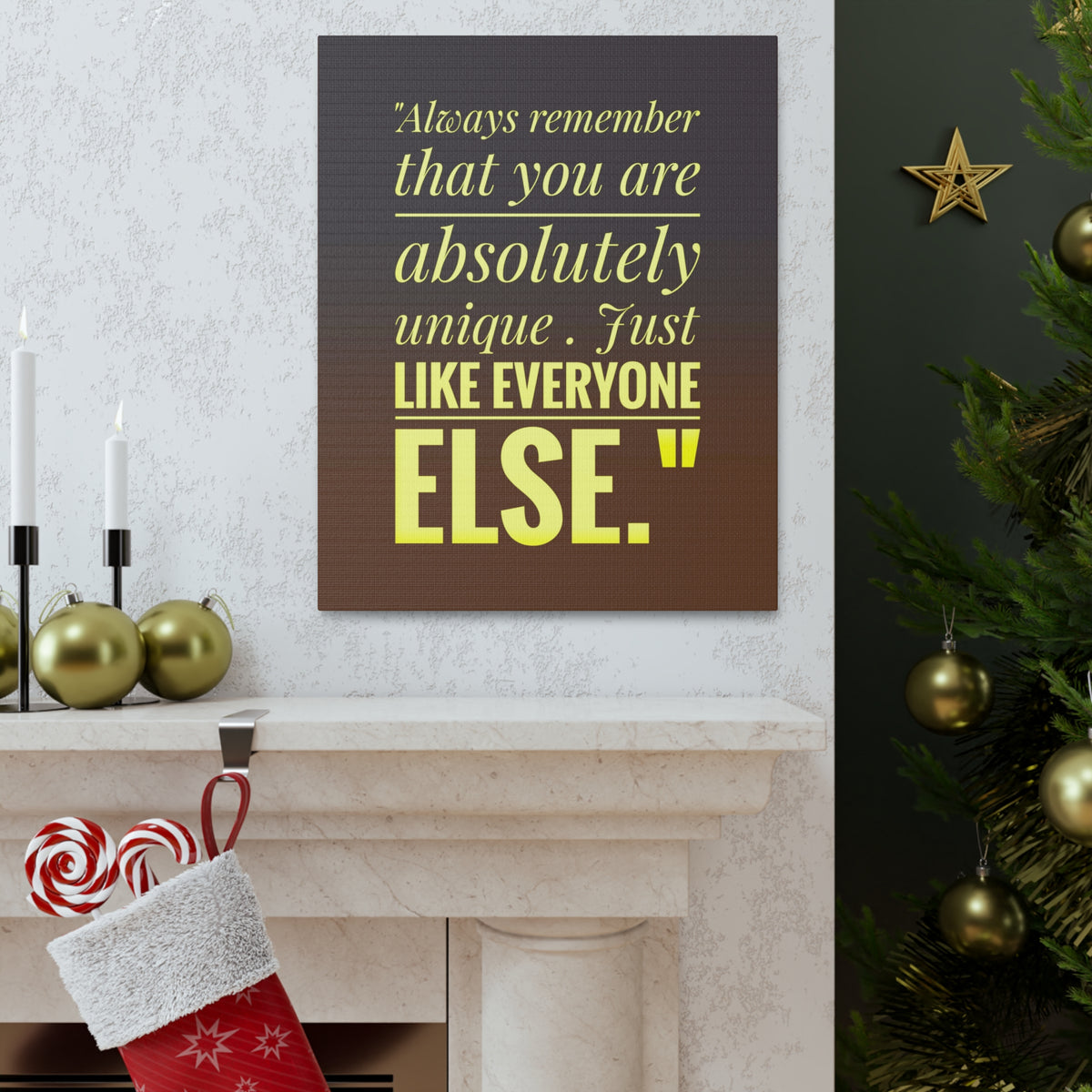 Inspirational Wall Art You Are Absolutely Unique Motivation Wall Decor for Home Office Gym Inspiring Success Quote Print Ready to Hang-Express Your Love Gifts