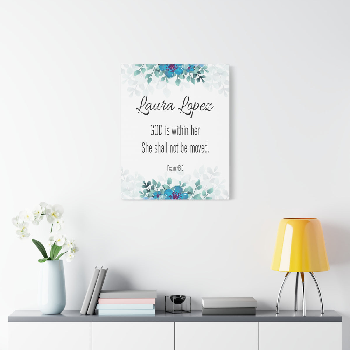 Personalized Scripture Walls God Is Within Her Psalm 46:5 Bible Chapter Canvas Christian Wall Art Ready to Hang-Express Your Love Gifts