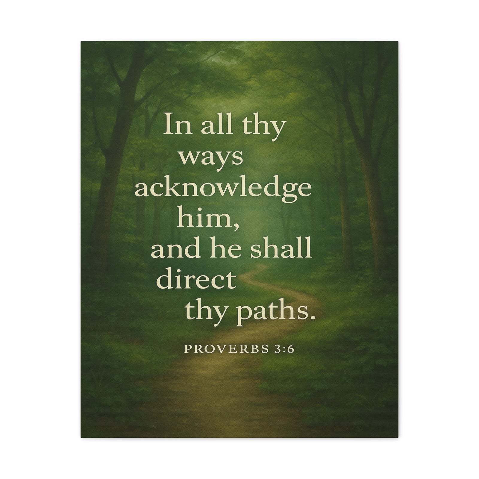 Bible Verse Canvas Proverbs 3:6 Christian Home Décor Wall Art Scripture Ready to Hang Faith Print-Express Your Love Gifts