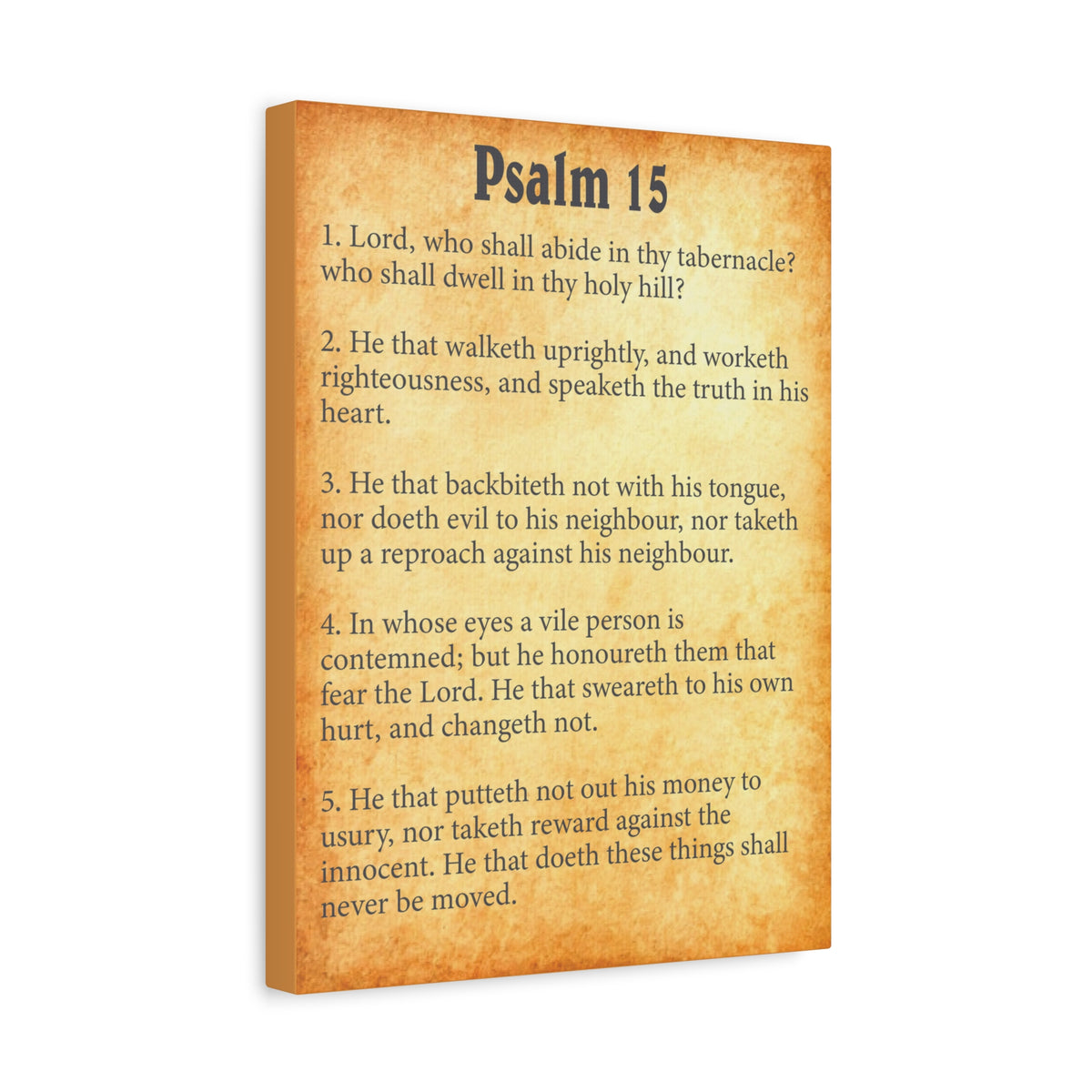 Scripture Walls Psalm 15 Gold Bible Chapter Canvas Christian Wall Art Ready to Hang-Express Your Love Gifts