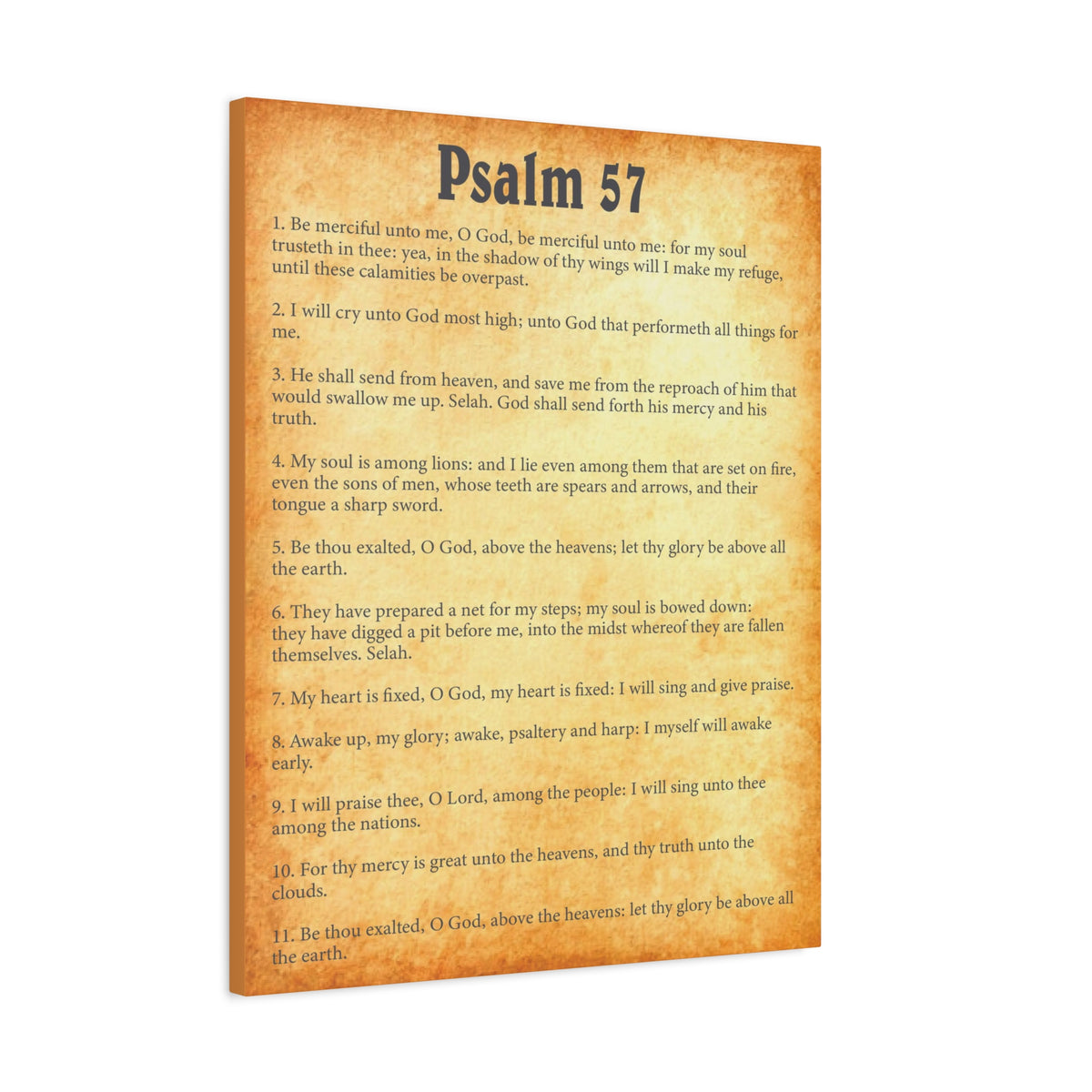 Scripture Walls Psalm 57 Gold Bible Chapter Canvas Christian Wall Art Ready to Hang-Express Your Love Gifts