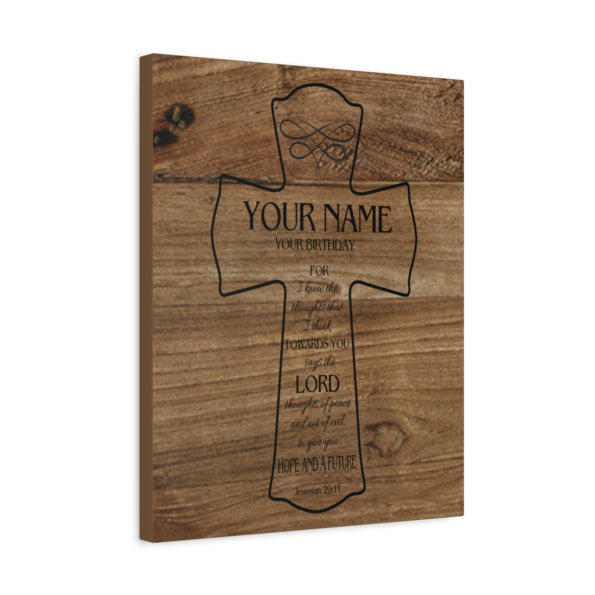Scripture Walls Personalized Hope and a Future Jeremiah 29:11 Bible Chapter Canvas Christian Wall Art Ready to Hang-Express Your Love Gifts