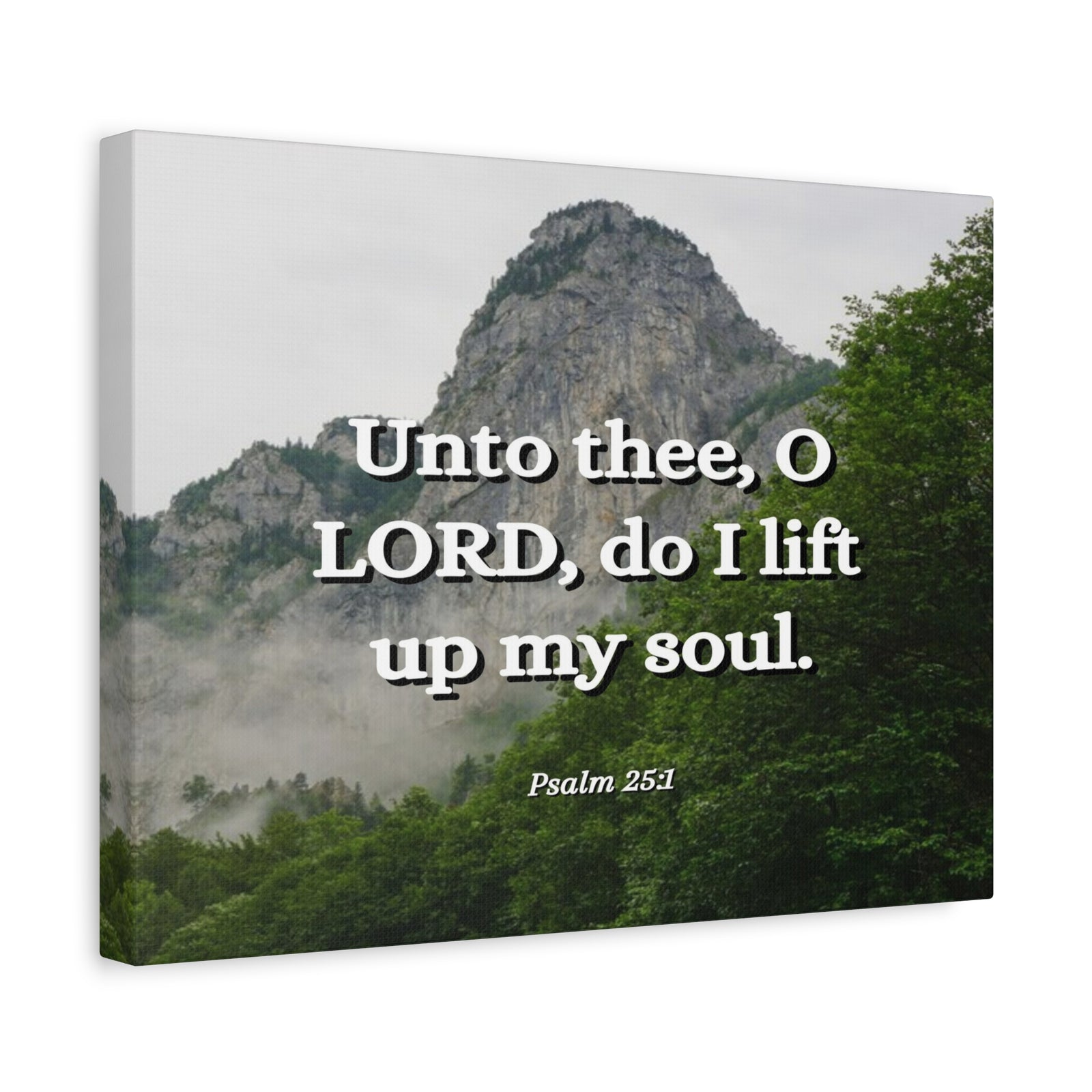 Scripture Canvas Lift Up Psalm 25:1 Christian Wall Art Bible Verse Print Ready to Hang-Express Your Love Gifts
