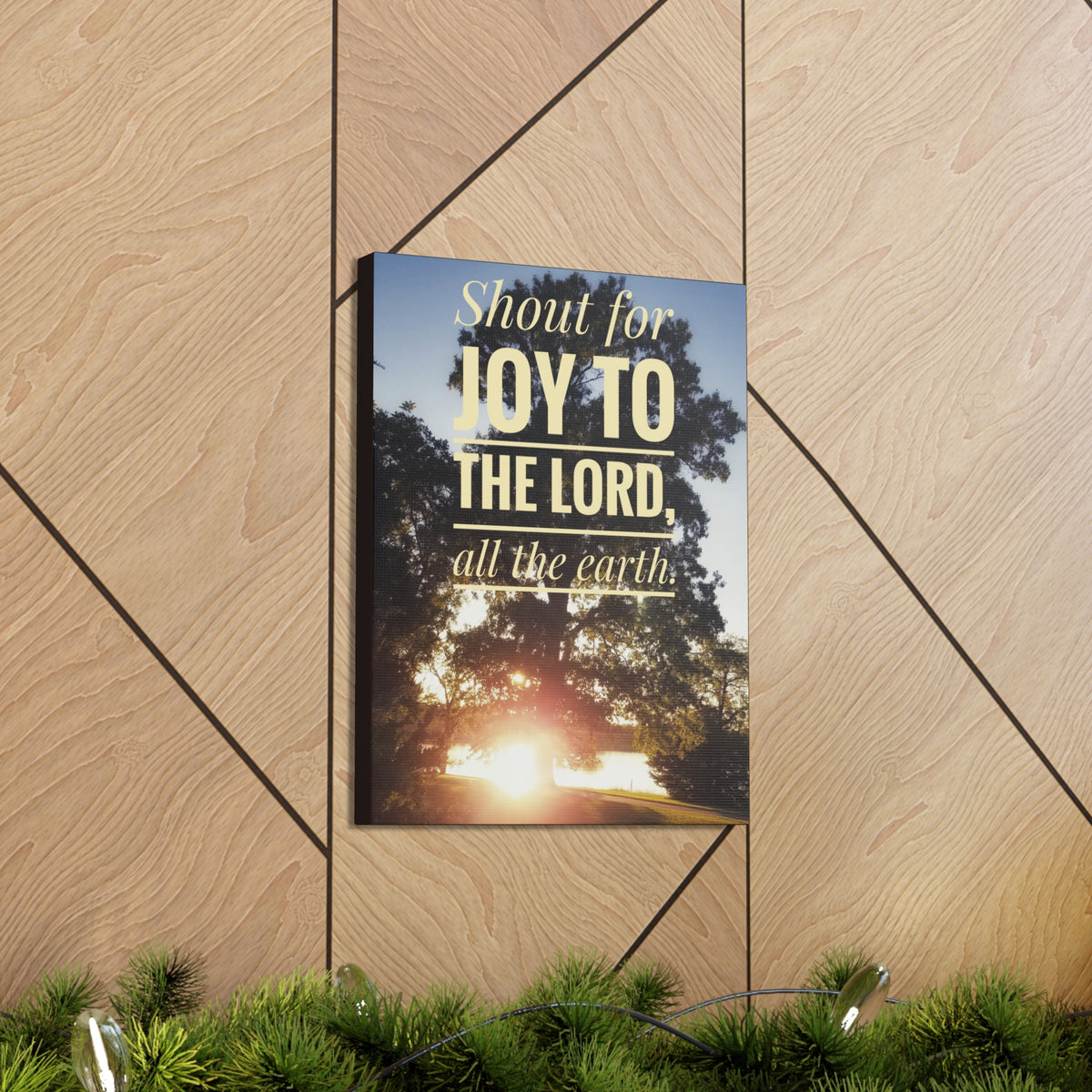 Scripture Walls Shout For Joy Psalm 100:1 Bible Verse Canvas Christian Wall Art Ready to Hang-Express Your Love Gifts