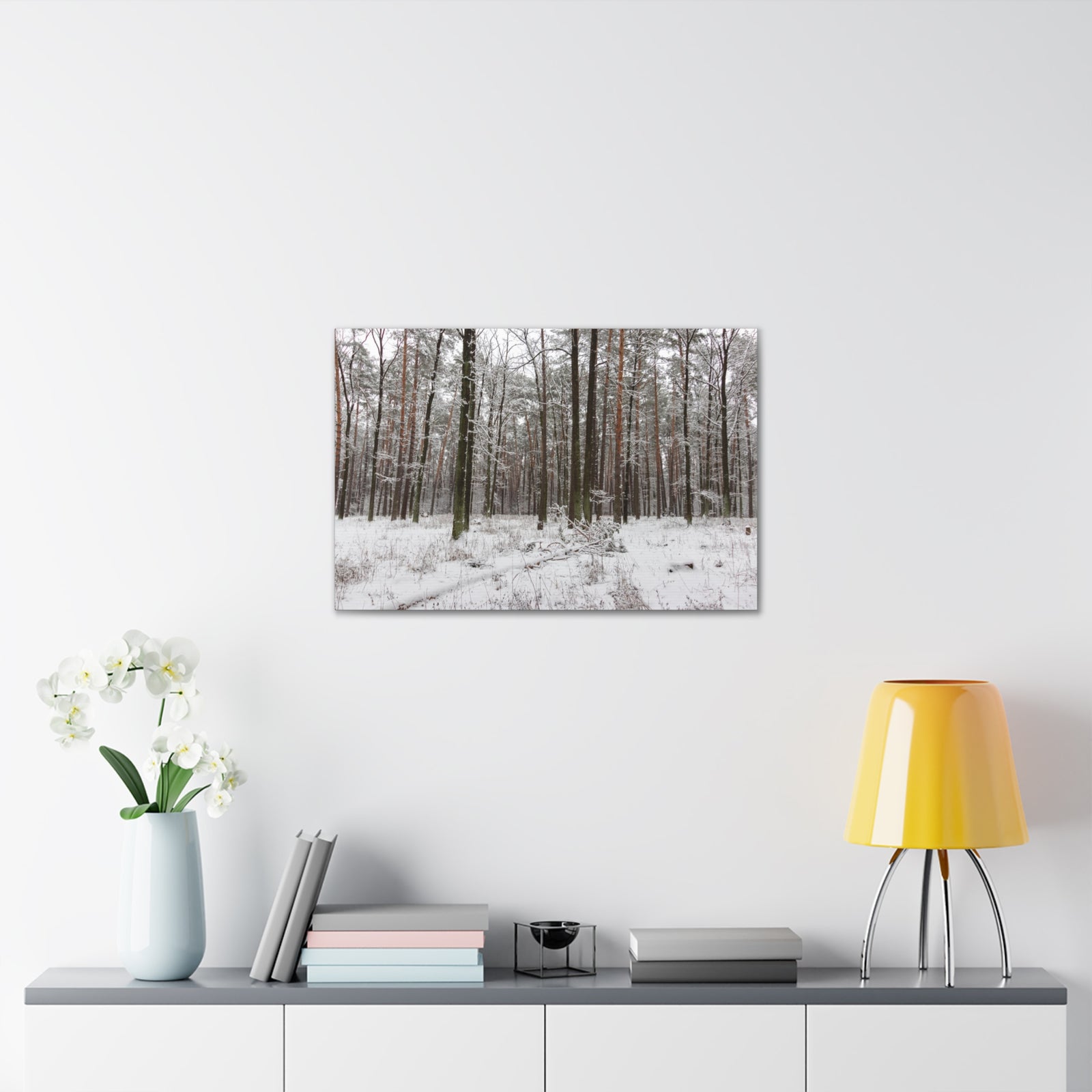 Winter Tree Covered In Snow Forest Nature Wilderness Photography Canvas Wall Art for Home Decor Ready-to-Hang-Express Your Love Gifts