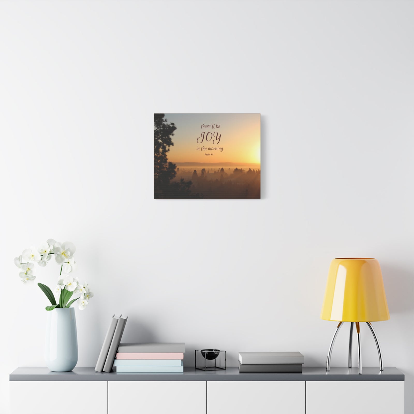 Scripture Canvas Morning Psalm 91:1 Christian Wall Art Bible Verse Print Ready to Hang-Express Your Love Gifts