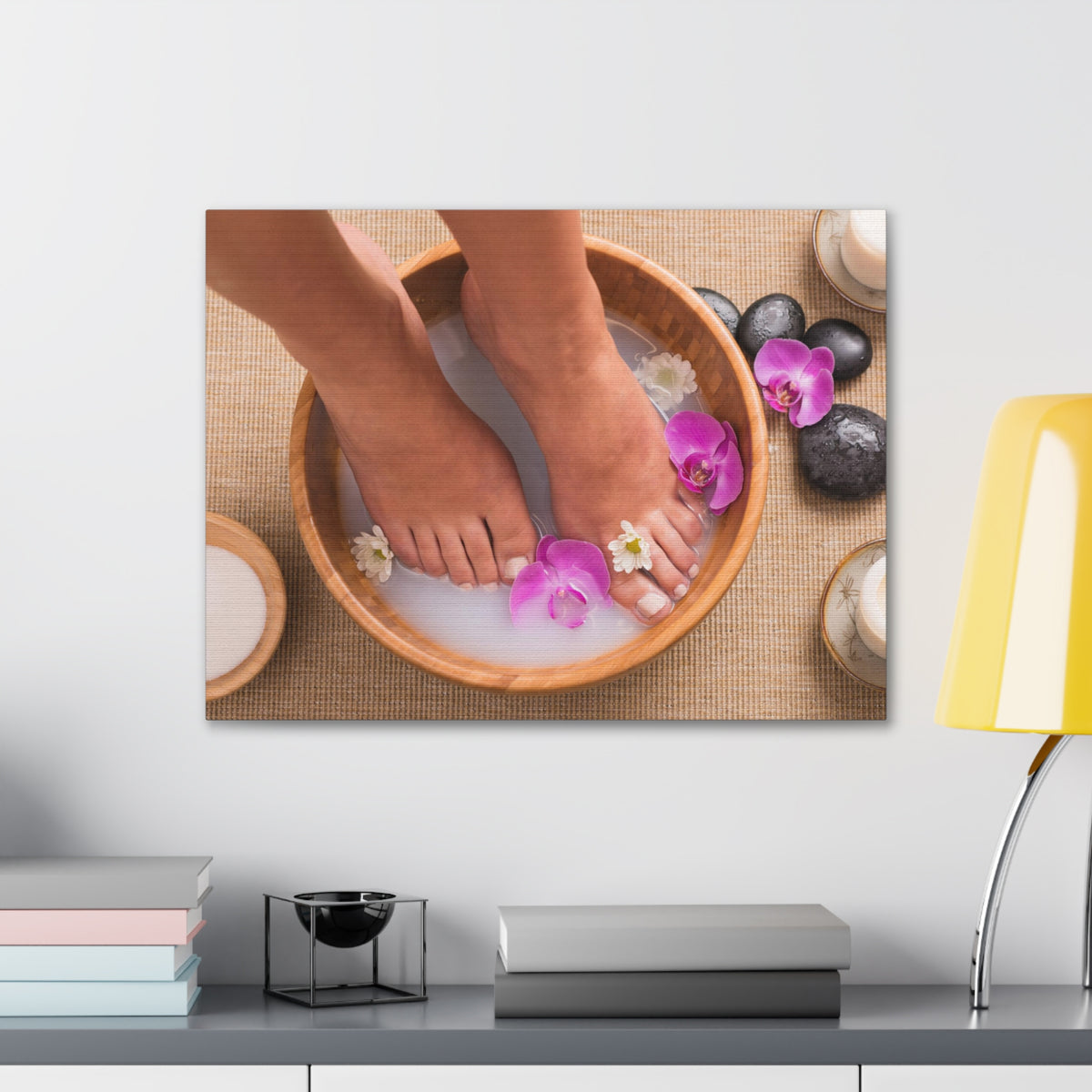 Footbath With Orchid Forest Floral Nature Photography Canvas Wall Art for Home Decor Ready-to-Hang-Express Your Love Gifts