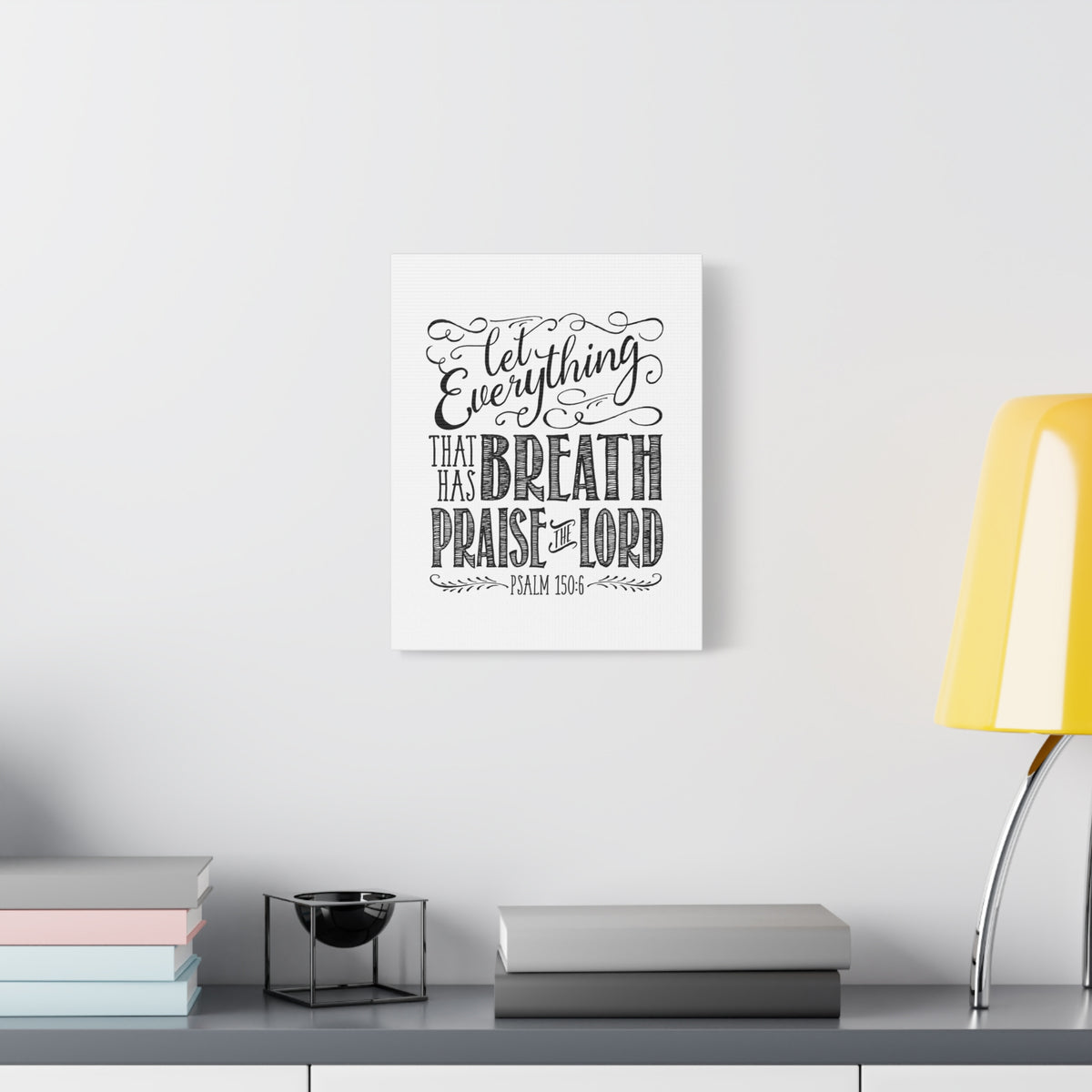 Scripture Canvas Praise The Lord Pencil Psalm 150:6 Christian Wall Art Bible Verse Print Ready to Hang-Express Your Love Gifts