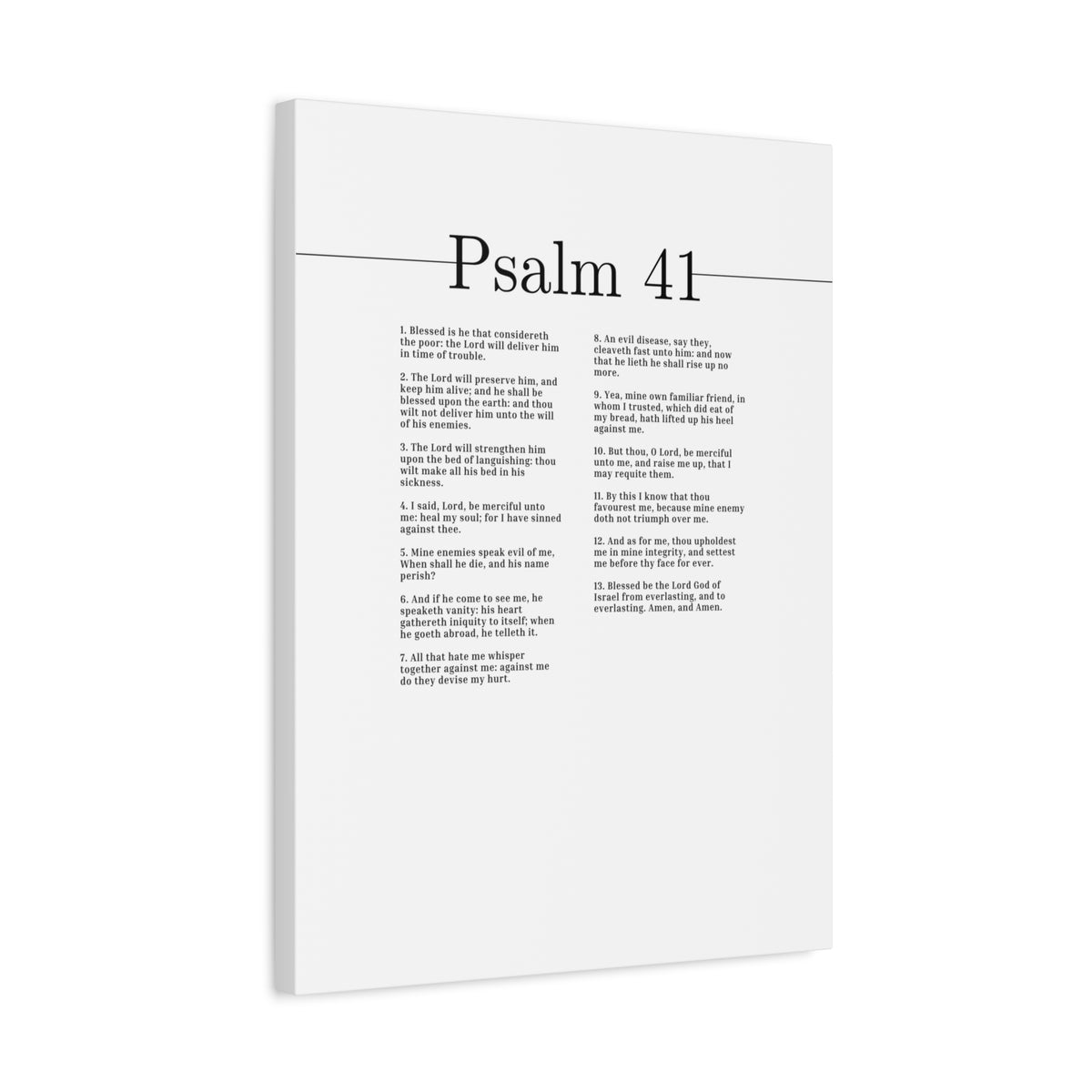 Scripture Canvas The Lord Will Strengthen Him Psalm 41 Christian Wall Art Bible Verse Print Ready to Hang-Express Your Love Gifts