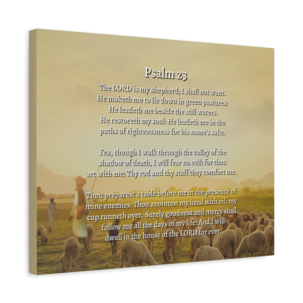 Scripture Walls Lord Is My Shepherd Herding Psalm 23 Bible Verse Canvas Christian Wall Art Ready to Hang-Express Your Love Gifts