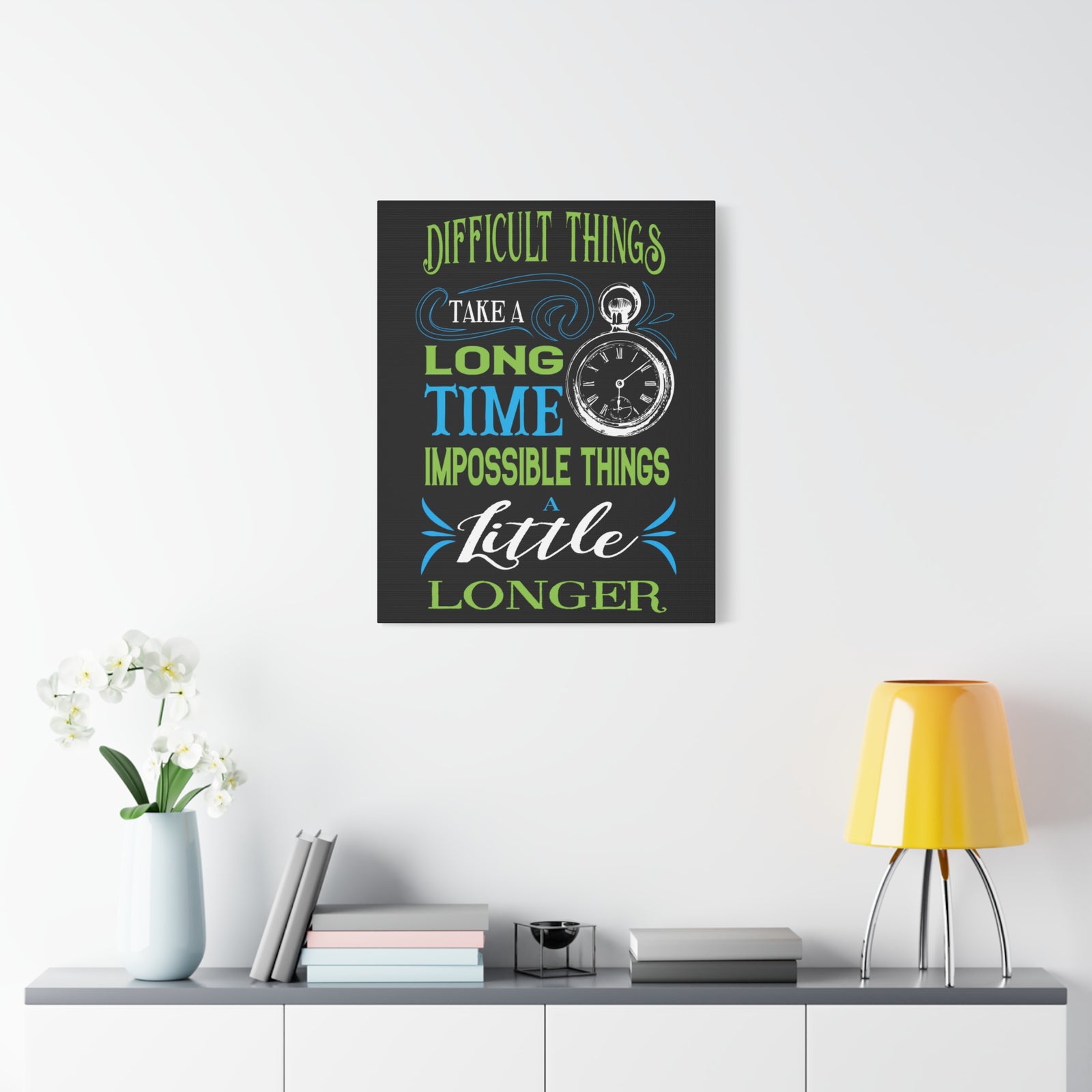 Inspirational Quote Canvas Long Time Wall Art Motivational Motto Inspiring Prints Artwork Decor Ready to Hang-Express Your Love Gifts