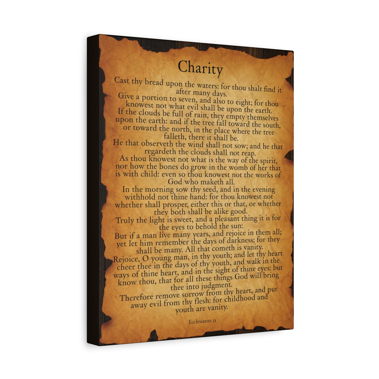 Scripture Walls Charity Ecclesiastes 11 Gold Brown Bible Verse Canvas Christian Wall Art Ready to Hang-Express Your Love Gifts