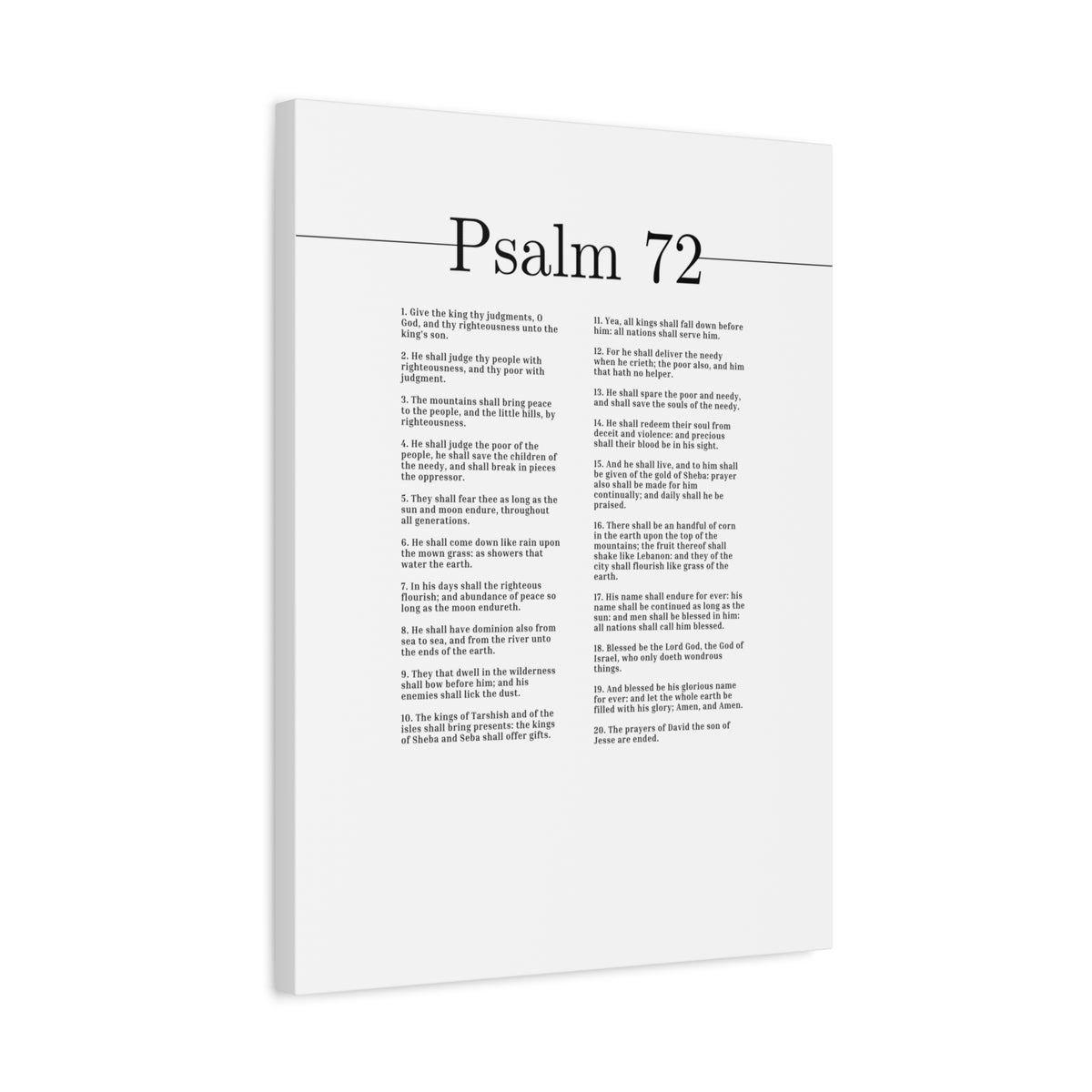 Scripture Canvas Blessed Be The Lord God Psalm 72 Christian Wall Art Bible Verse Print Ready to Hang-Express Your Love Gifts