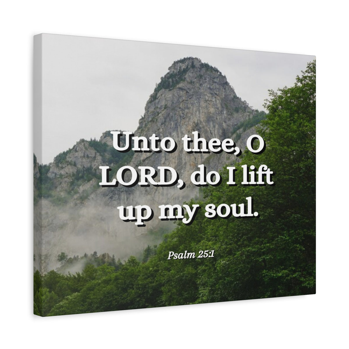 Scripture Canvas Lift Up Psalm 25:1 Christian Wall Art Bible Verse Print Ready to Hang-Express Your Love Gifts