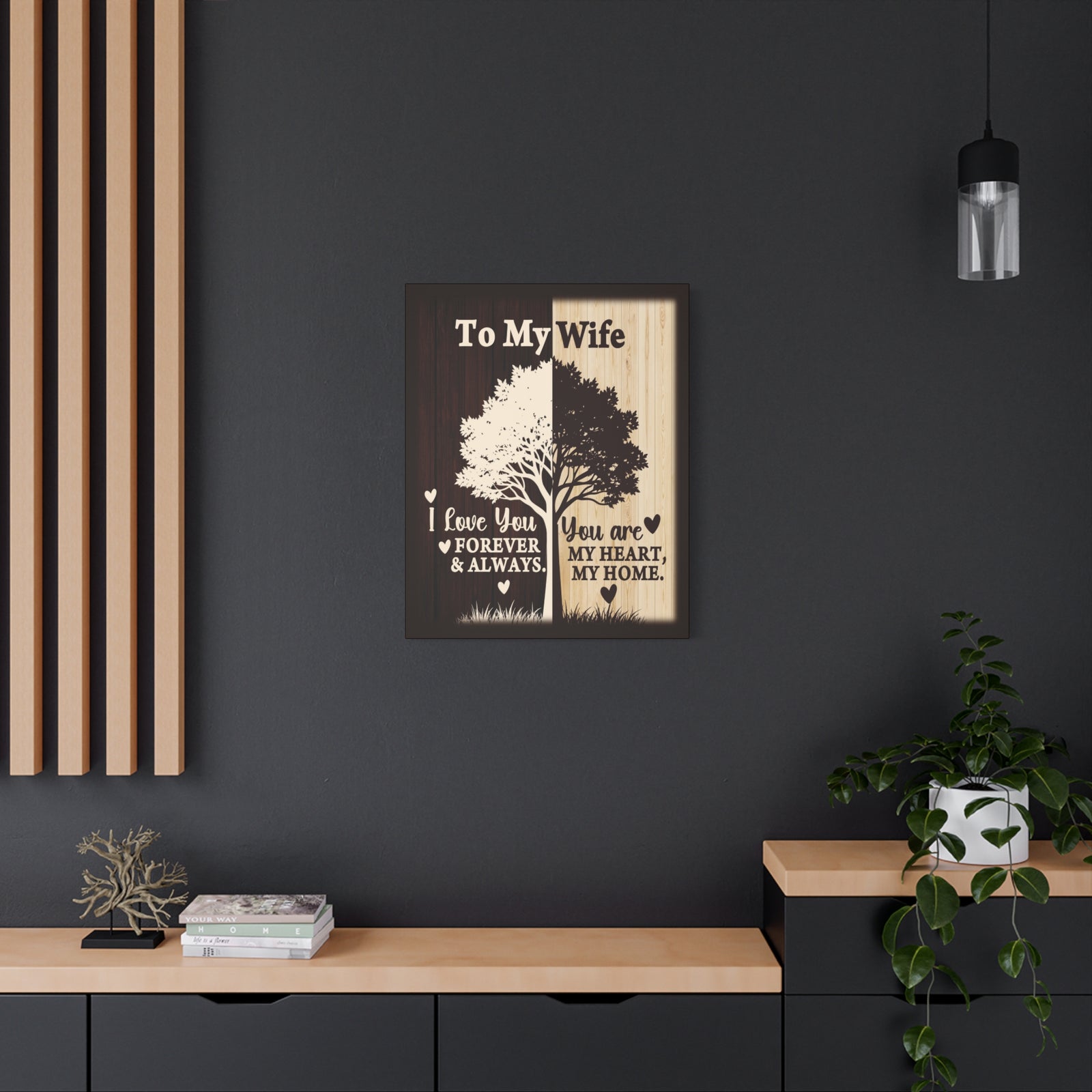 To My Wife Heart and Home Canvas Wall Art - A Timeless Gift of Love-Express Your Love Gifts