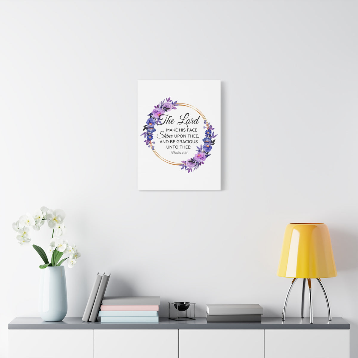 Scripture Walls Numbers 6:25 Shine Upon Thee Bible Verse Canvas Christian Wall Art Ready to Hang Unframed-Express Your Love Gifts