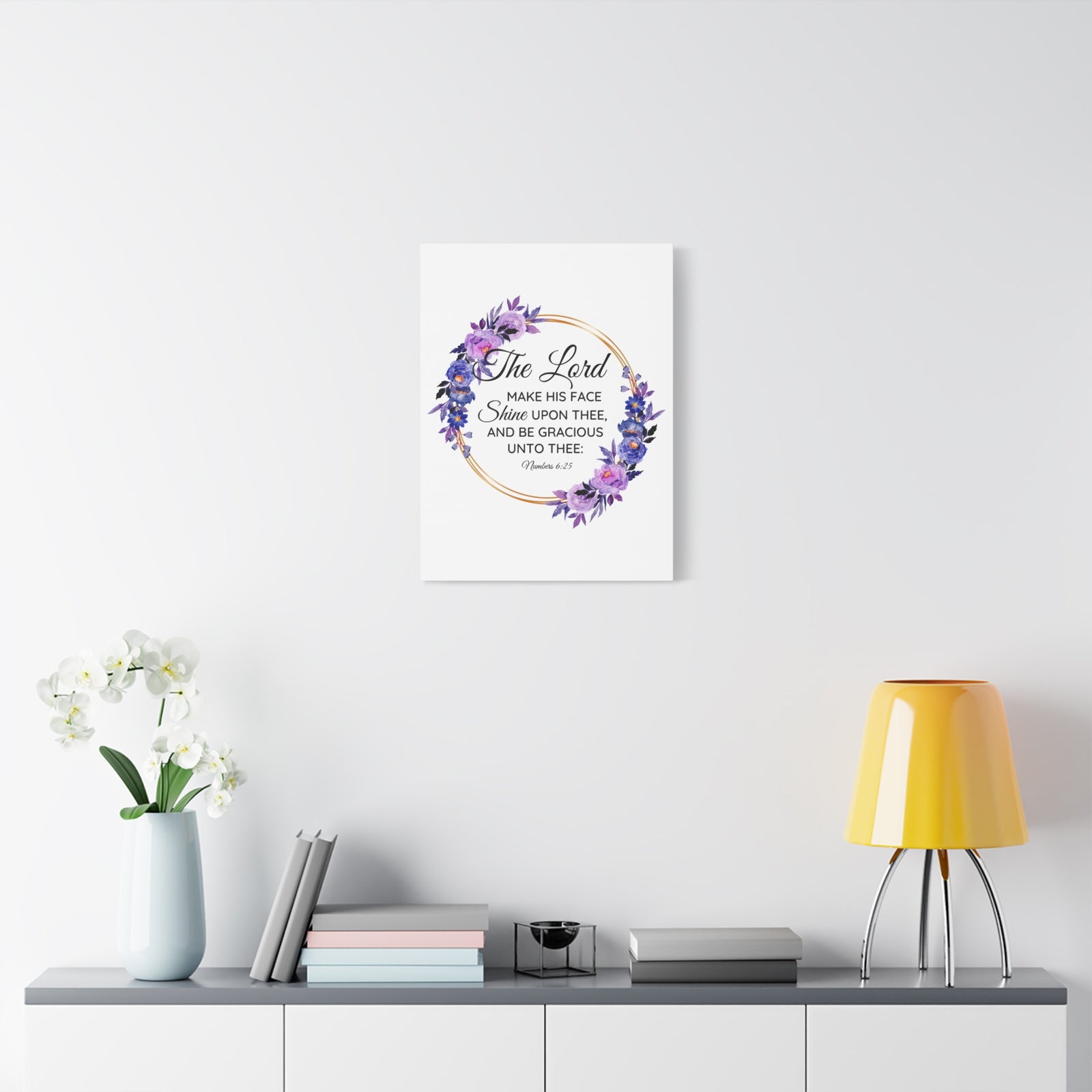 Scripture Walls Numbers 6:25 Shine Upon Thee Bible Verse Canvas Christian Wall Art Ready to Hang Unframed-Express Your Love Gifts