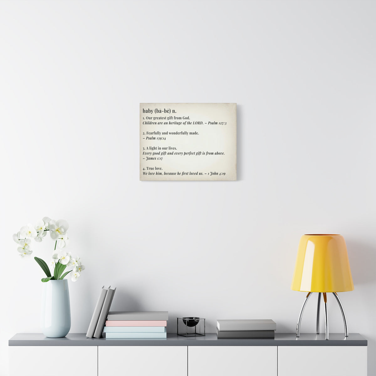 Scripture Walls Baby Definition by God Bible Verse Canvas Christian Wall Art Ready to Hang Unframed-Express Your Love Gifts