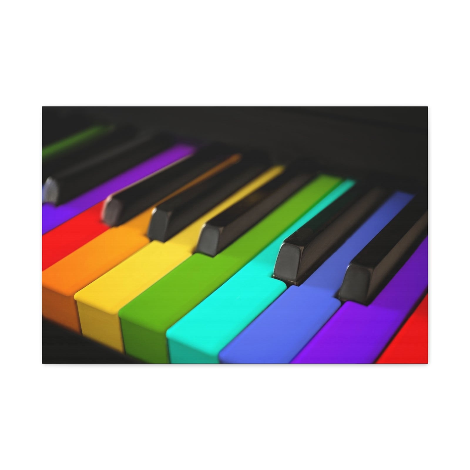 Piano Keys In Rainbow Music Lover's Delight Piano Keyboard Canvas Wall Art for Home Decor Ready-to-Hang-Express Your Love Gifts