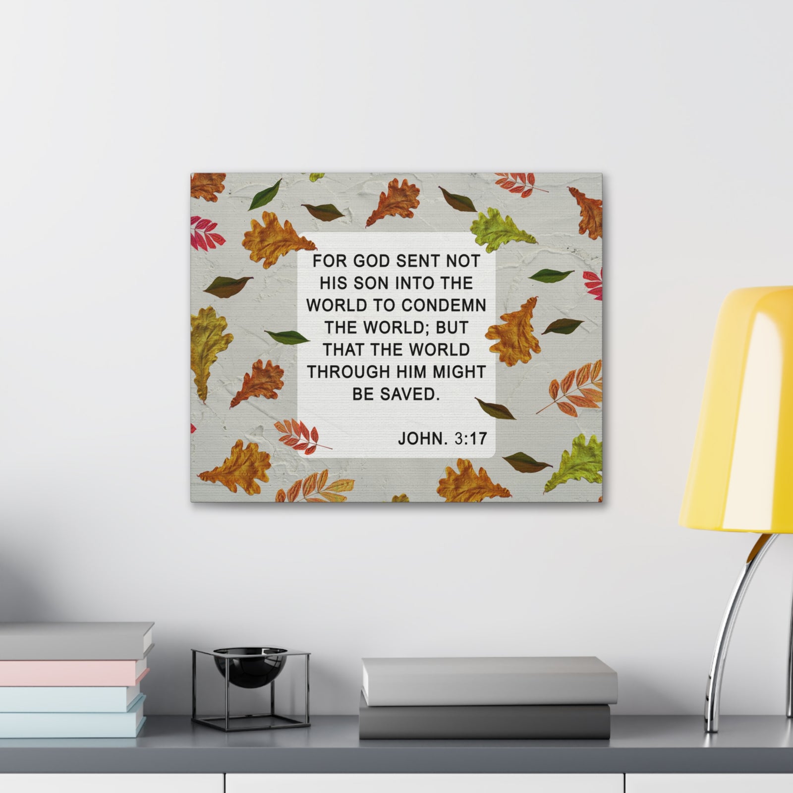 Scripture Walls God Sent John 3:17 Bible Verse Canvas Christian Wall Art Ready to Hang-Express Your Love Gifts