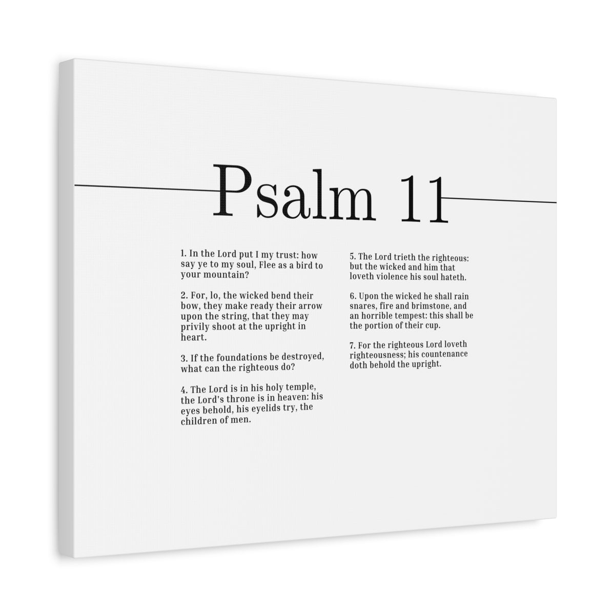 Scripture Canvas In The Lord I Put My Trust Psalm 11 Christian Wall Art Bible Verse Print Ready to Hang-Express Your Love Gifts
