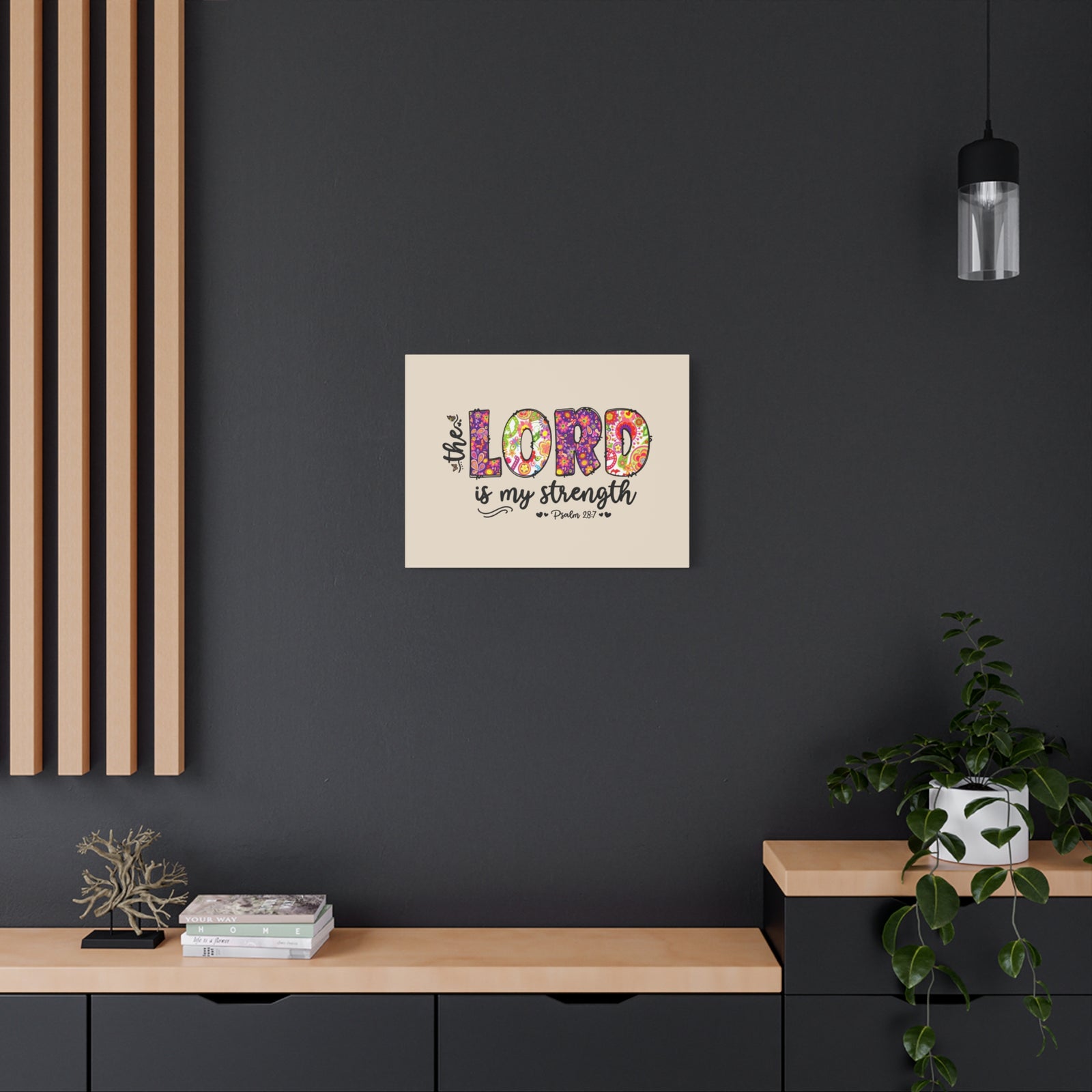 Scripture Walls My Strength Psalm 28:7 Bible Verse Canvas Christian Wall Art Ready to Hang-Express Your Love Gifts