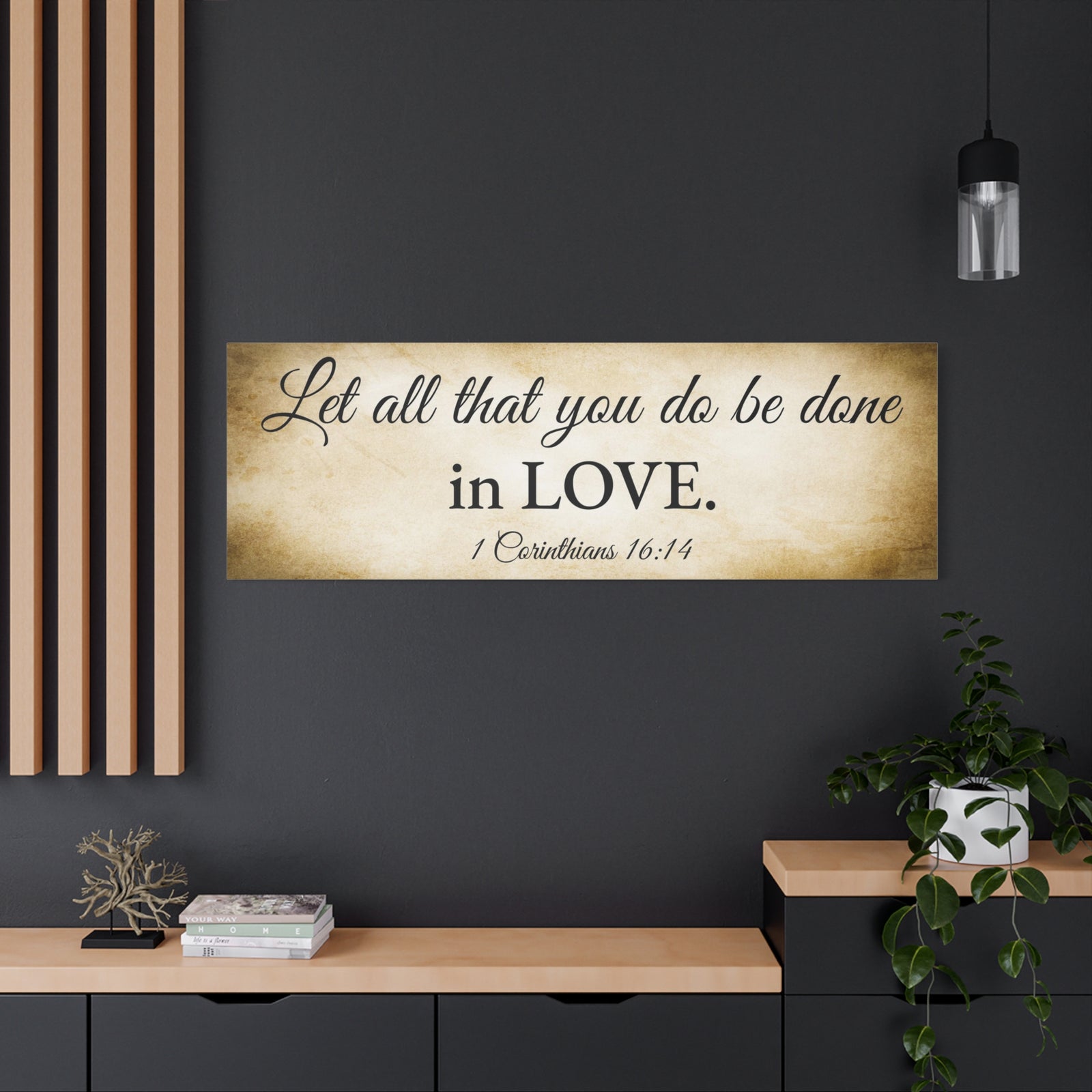 Scripture Walls 1 Corinthians 16:14 Gold Bible Verse Canvas Christian Wall Art Ready to Hang Unframed-Express Your Love Gifts