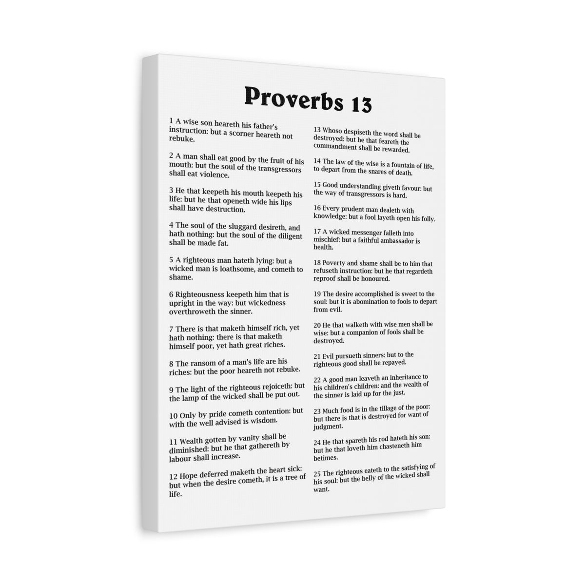 Scripture Walls Proverbs Chapter 13 White Bible Canvas Christian Wall Art Ready to Hang Unframed-Express Your Love Gifts