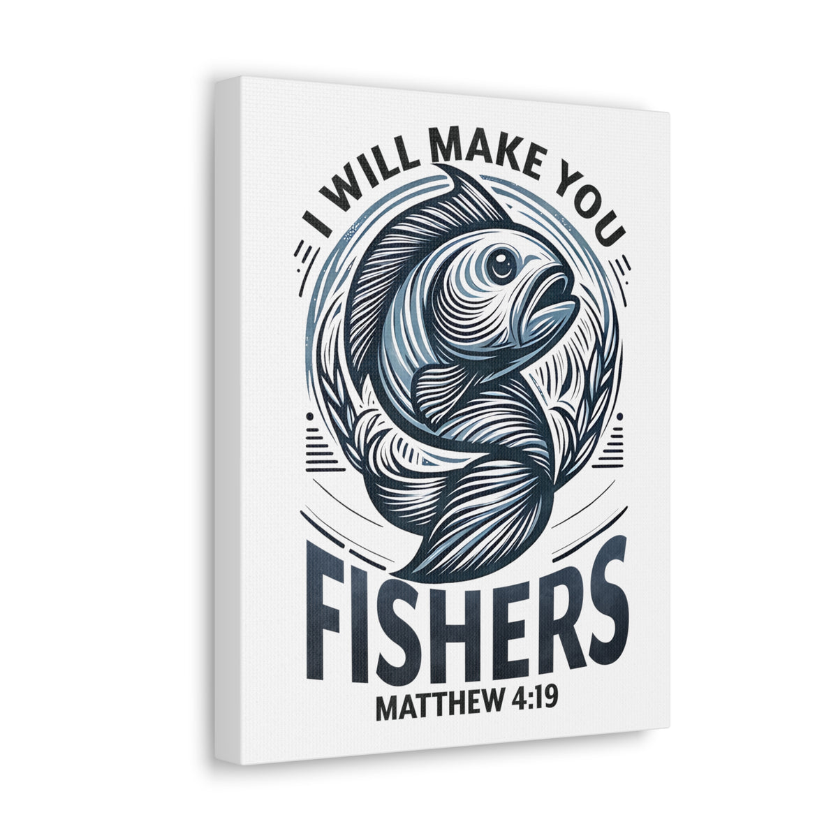 Scripture Walls Matthew 4:19 I Will Make You Fishers Bible Verse Canvas Christian Wall Art Ready to Hang Unframed-Express Your Love Gifts