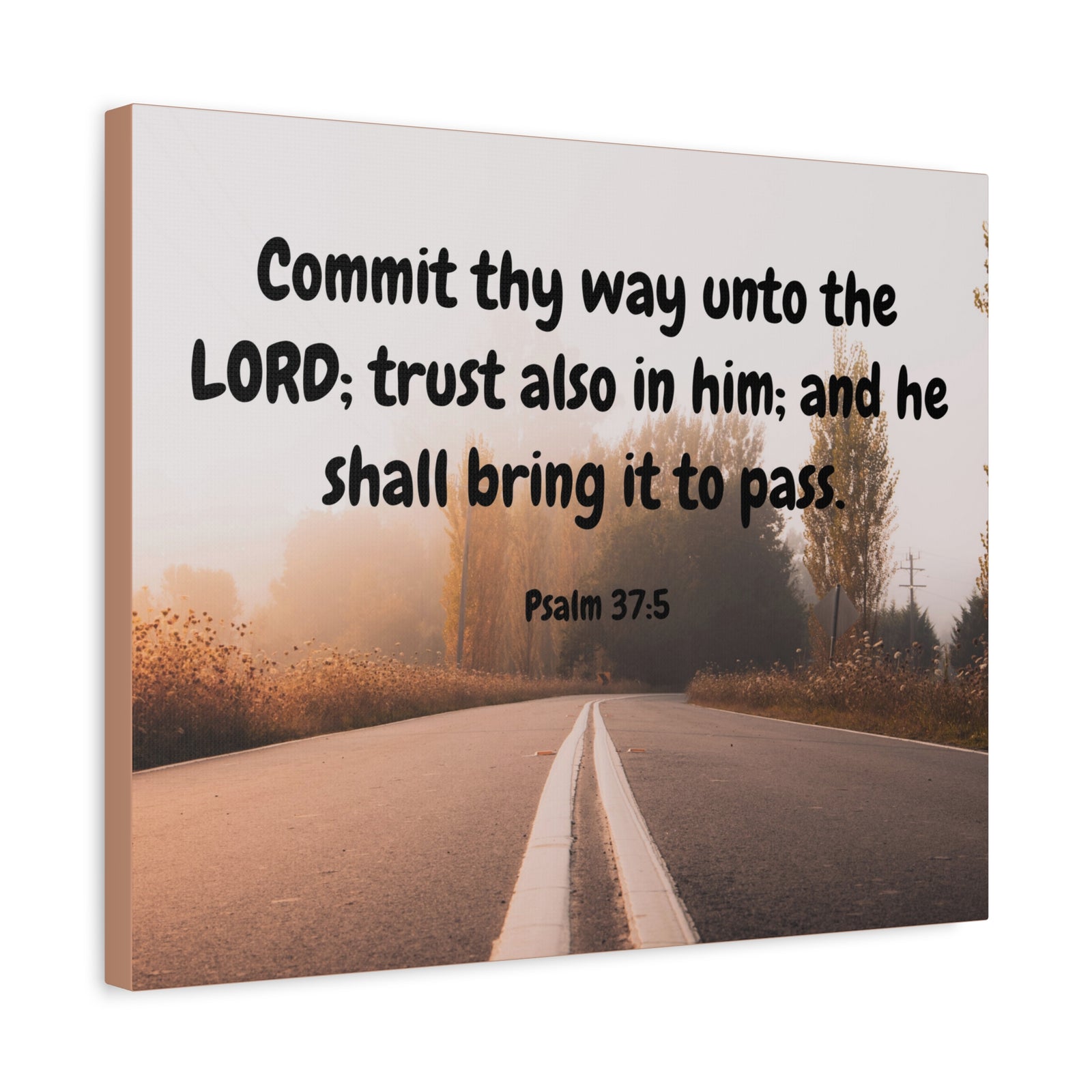 Scripture Canvas Commit Thy Way Psalms 37:5 Christian Wall Art Bible Verse Print Ready to Hang-Express Your Love Gifts