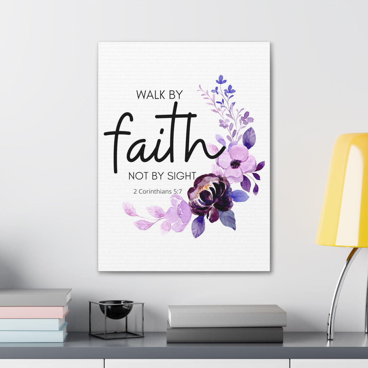 Scripture Walls 2 Corinthians 5:7 Walk by Faith Bible Verse Canvas Christian Wall Art Ready to Hang Unframed-Express Your Love Gifts