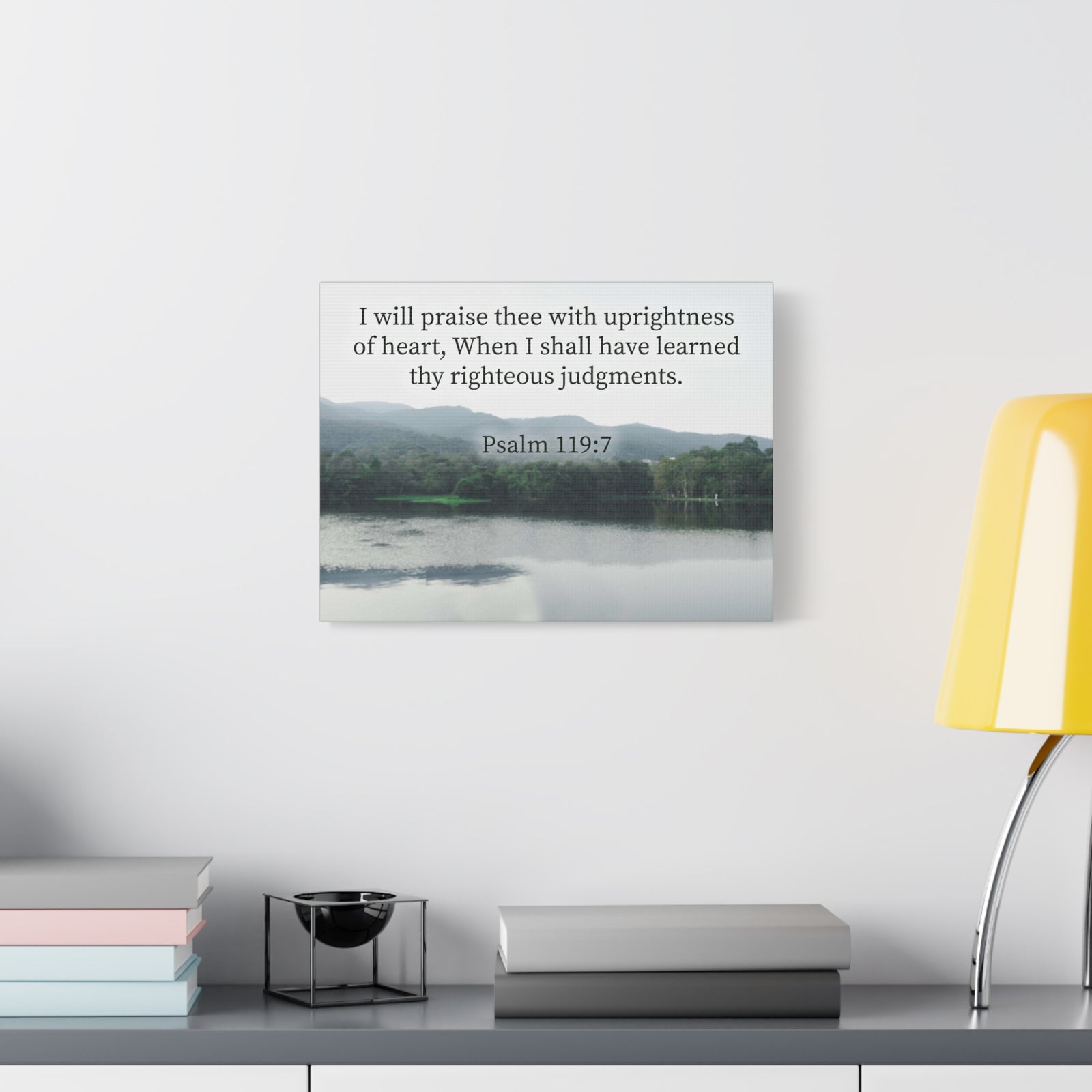 Bible Verse Canvas Righteous Judgments Psalm 119:7 Christian Home Decor Scripture Art-Express Your Love Gifts