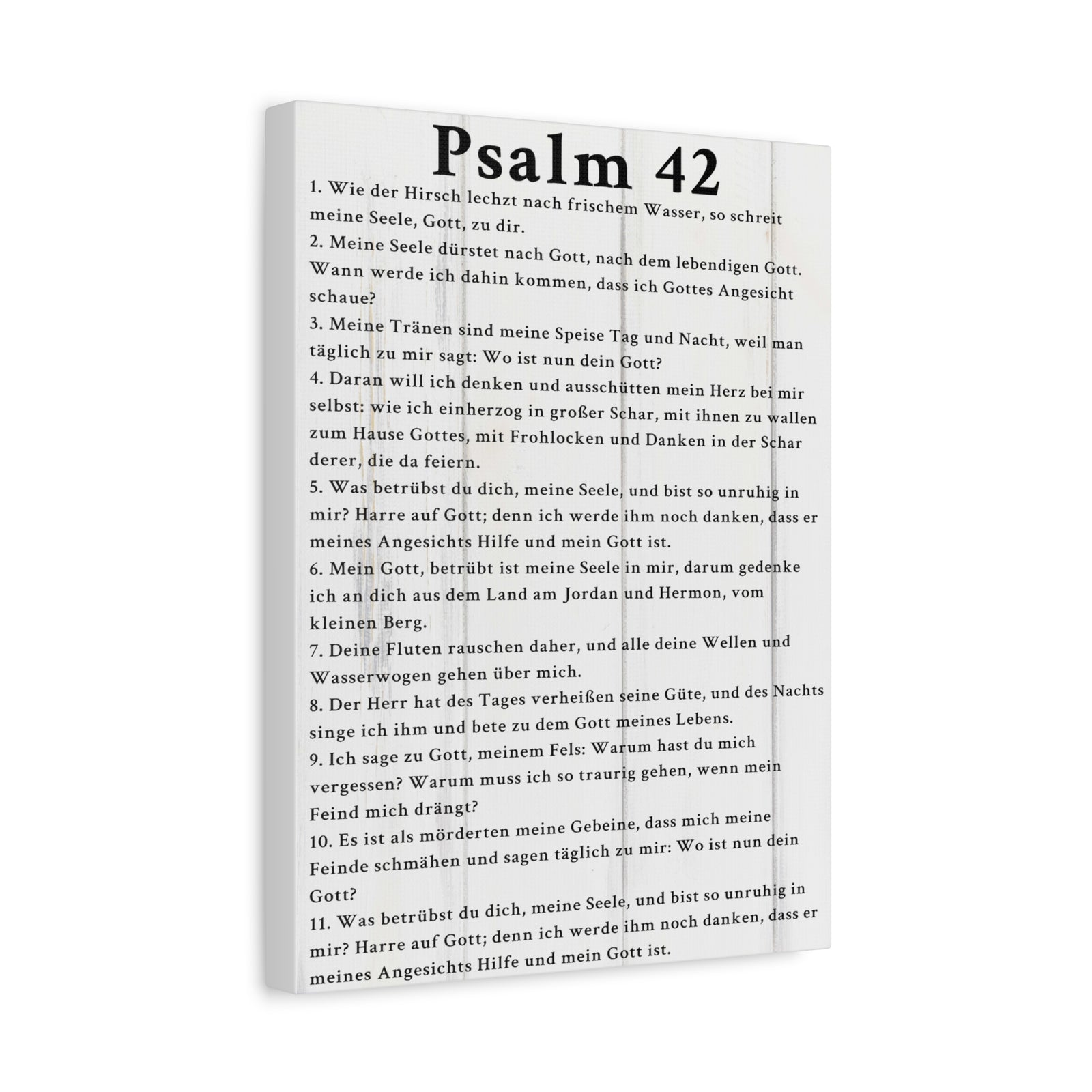 Scripture Walls Psalm 42 German White Bible Verse Canvas Christian Wall Art Ready to Hang Unframed-Express Your Love Gifts