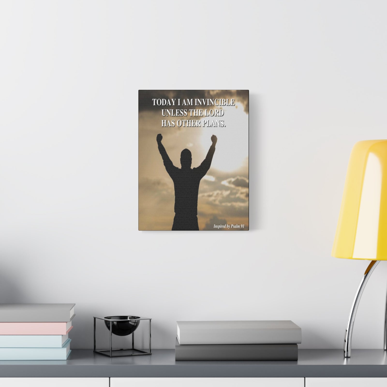 Scripture Walls Today I Am Invincible Canvas Psalm 91 Bible Verse Canvas Christian Wall Art Ready to Hang-Express Your Love Gifts