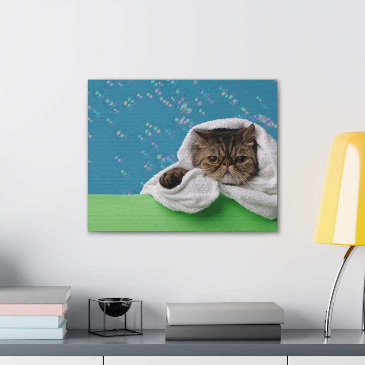 Cute Exotic Shorthair Bathee Canvas Wall Art for Home Decor Ready-to-Hang-Express Your Love Gifts