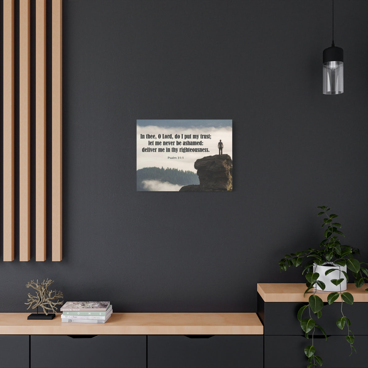 Scripture Canvas Never Be Ashamed Psalm 31:1 Christian Wall Art Bible Verse Print Ready to Hang-Express Your Love Gifts