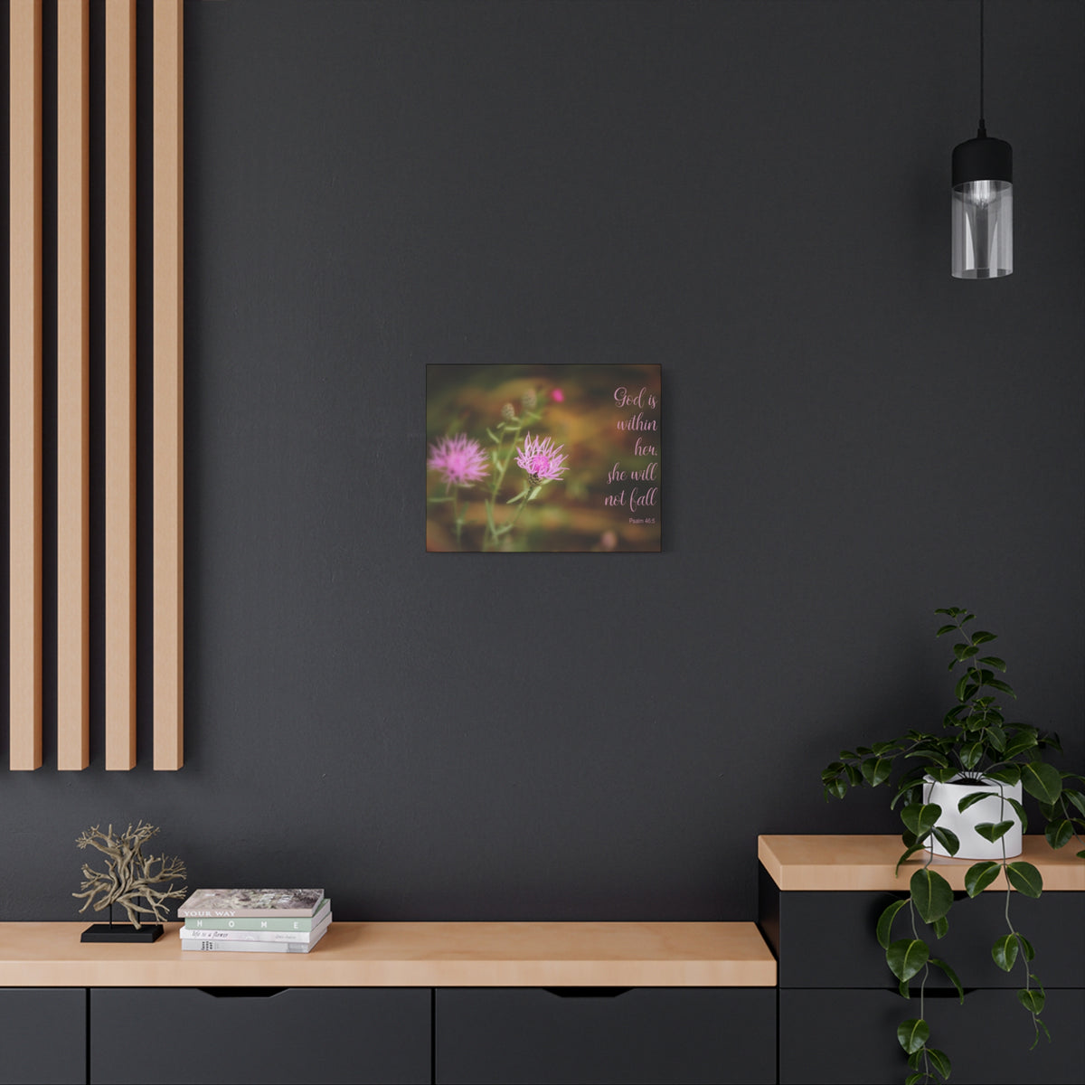 Scripture Canvas Within Her Psalm 46:5 Christian Wall Art Bible Verse Print Ready to Hang-Express Your Love Gifts