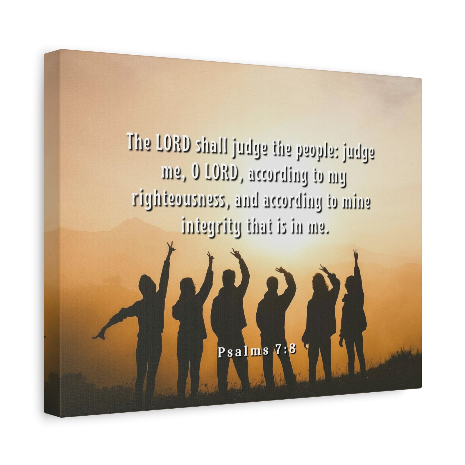 Scripture Canvas Judge The People Psalms 7:8 Christian Wall Art Bible Verse Print Ready to Hang-Express Your Love Gifts