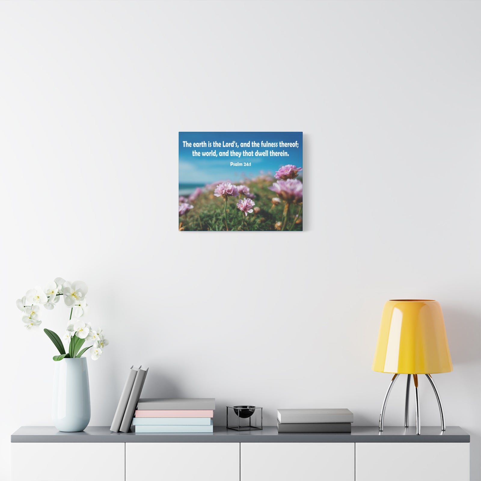 Scripture Walls The Earth is The Lord's Psalm 24:1 Bible Verse Canvas Christian Wall Art Ready to Hang Unframed-Express Your Love Gifts
