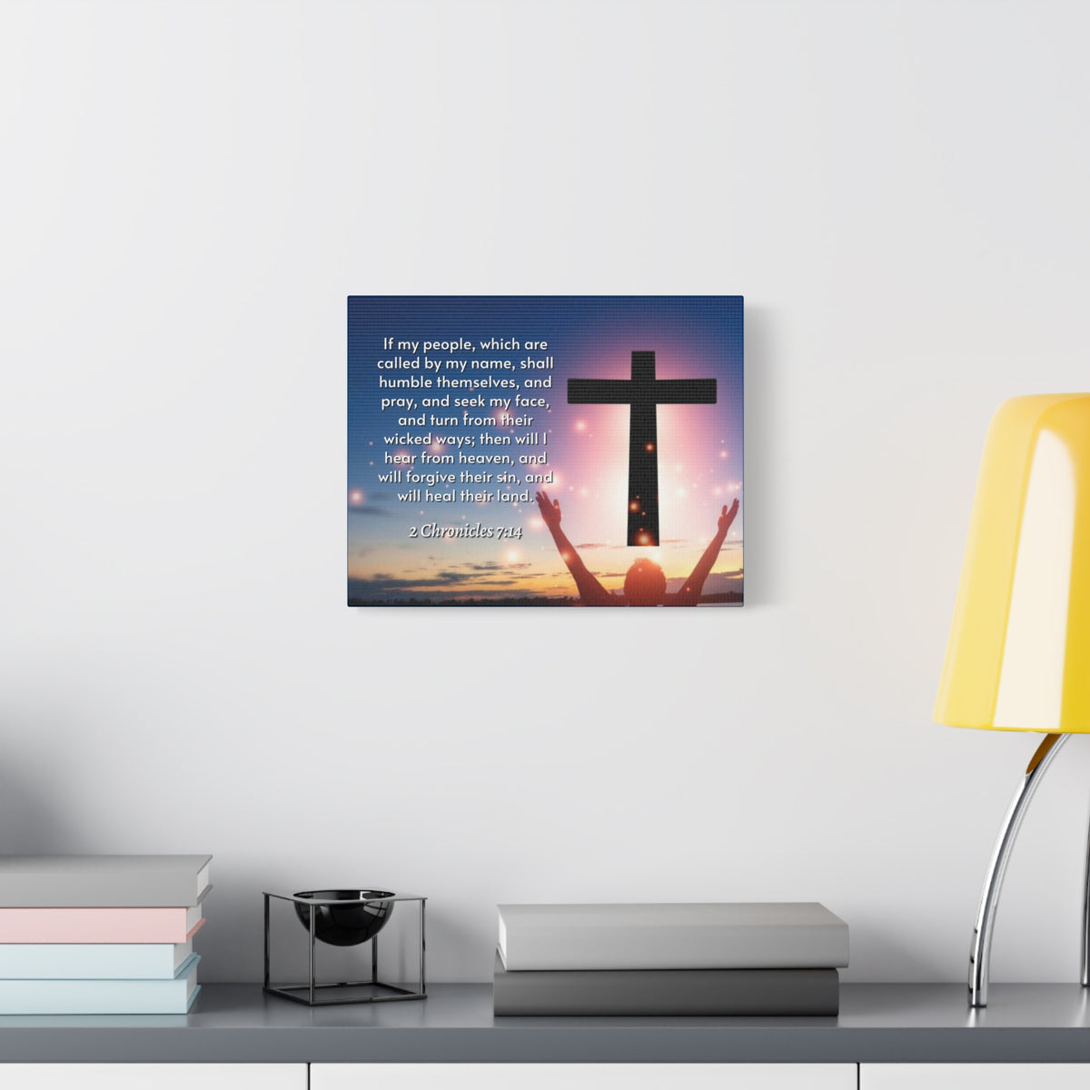 Scripture Walls Hear From Heaven 2 Chronicles 7:14 Bible Verse Canvas Christian Wall Art Ready to Hang-Express Your Love Gifts